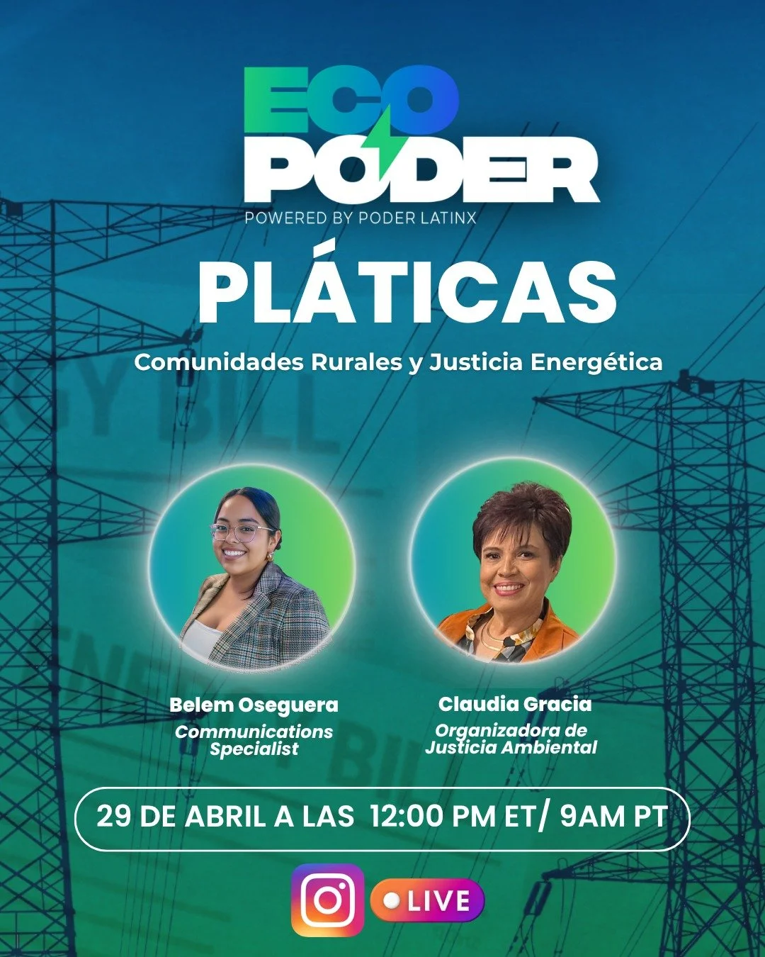 🌱💡 &iexcl;&Uacute;ltimo EcoPoder Pl&aacute;ticas en vivo de este mes, todos los mi&eacute;rcoles de abril! 

🎤 Cerrando el mes: No te pierdas a Claudia Gracia, Organizadora de Justicia Ambiental en California 

💬 Deja tus preguntas abajo y las re