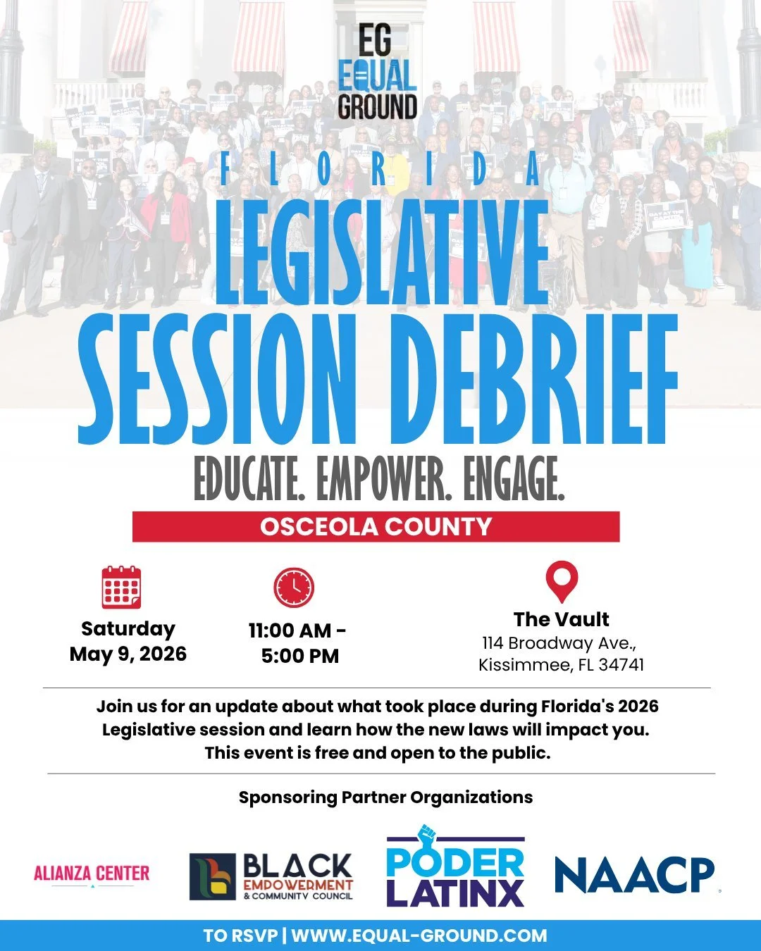 This Saturday, Poder Latinx is joining in solidarity with our partners for the Florida Legislative Session Debrief 2026.

After the close of Florida&rsquo;s 2026 Legislative Session, Equal Ground is bringing the conversation directly to the people th