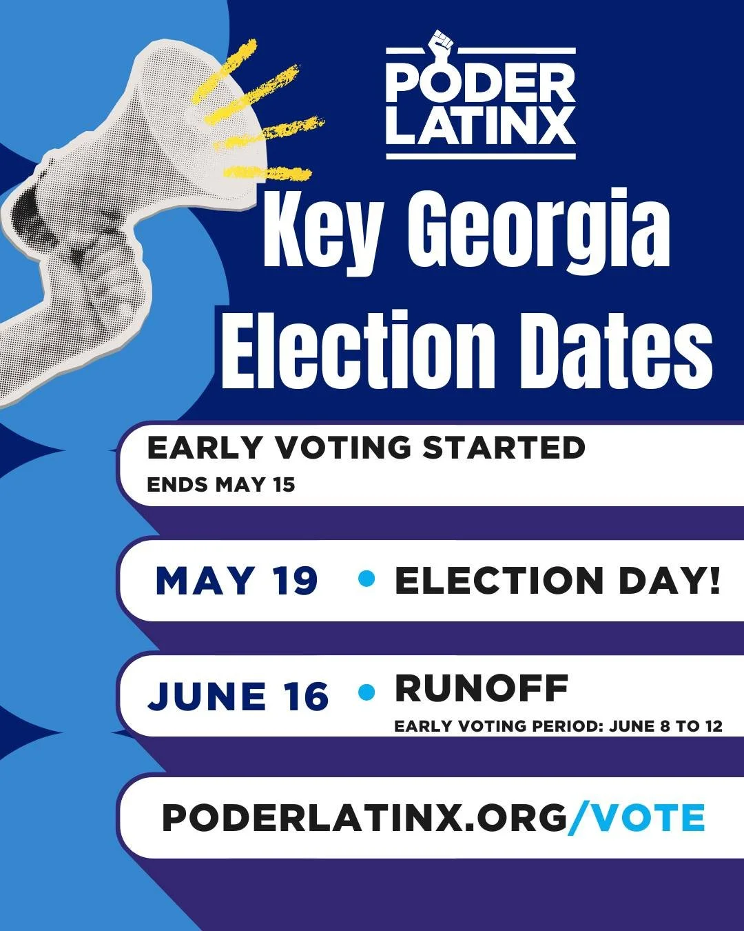 Georgia election season is here 🗳️
Stay informed and mark your calendars with these key election dates. Every deadline matters, from voter registration to early voting and Election Day.
Make a plan, stay prepared, and share this information with you