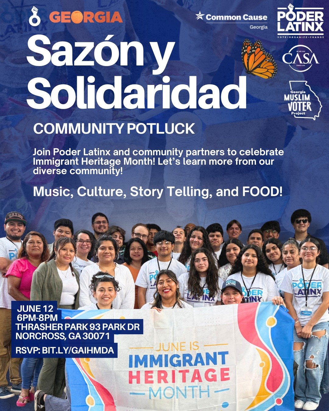 🍽️ Saz&oacute;n y Solidaridad: Community Potluck 🍽️

Join us as we celebrate Immigrant Heritage Month and the DACA Anniversary with an evening of community, culture, and connection.

Hear powerful stories, learn from different cultures, enjoy delic