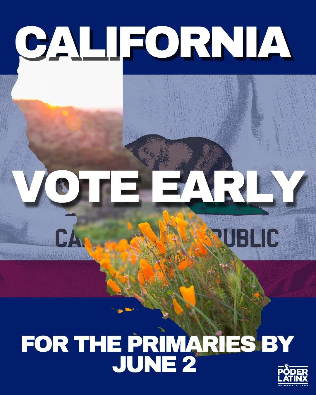 🗳️ California&rsquo;s Primary Election is June 2.

Visit poderlatinx.org/vote to find your polling place and voting options.

In-person early voting begins Saturday, May 30, 2026, at voting locations across the state. You can also return your ballot