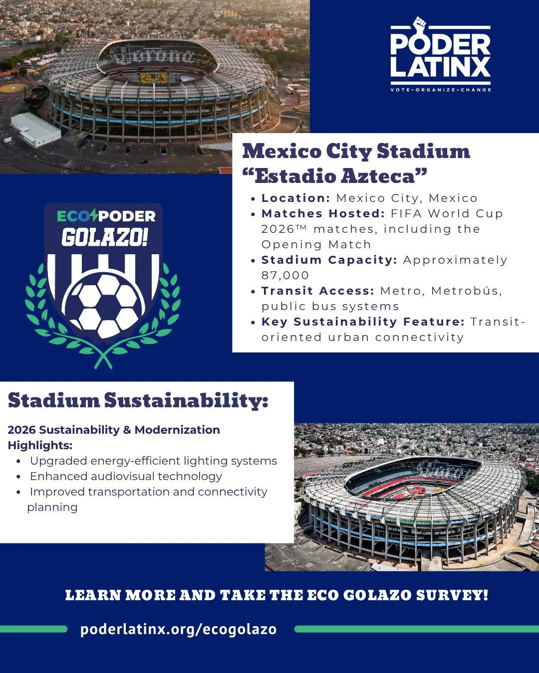 The match may be over, but the impact continues! ⚽🌎

Did you know Estadio Azteca is taking steps toward a more sustainable future? Learn more about the climate and sustainability highlights behind Estadio Azteca, then help your team climb the Eco GO