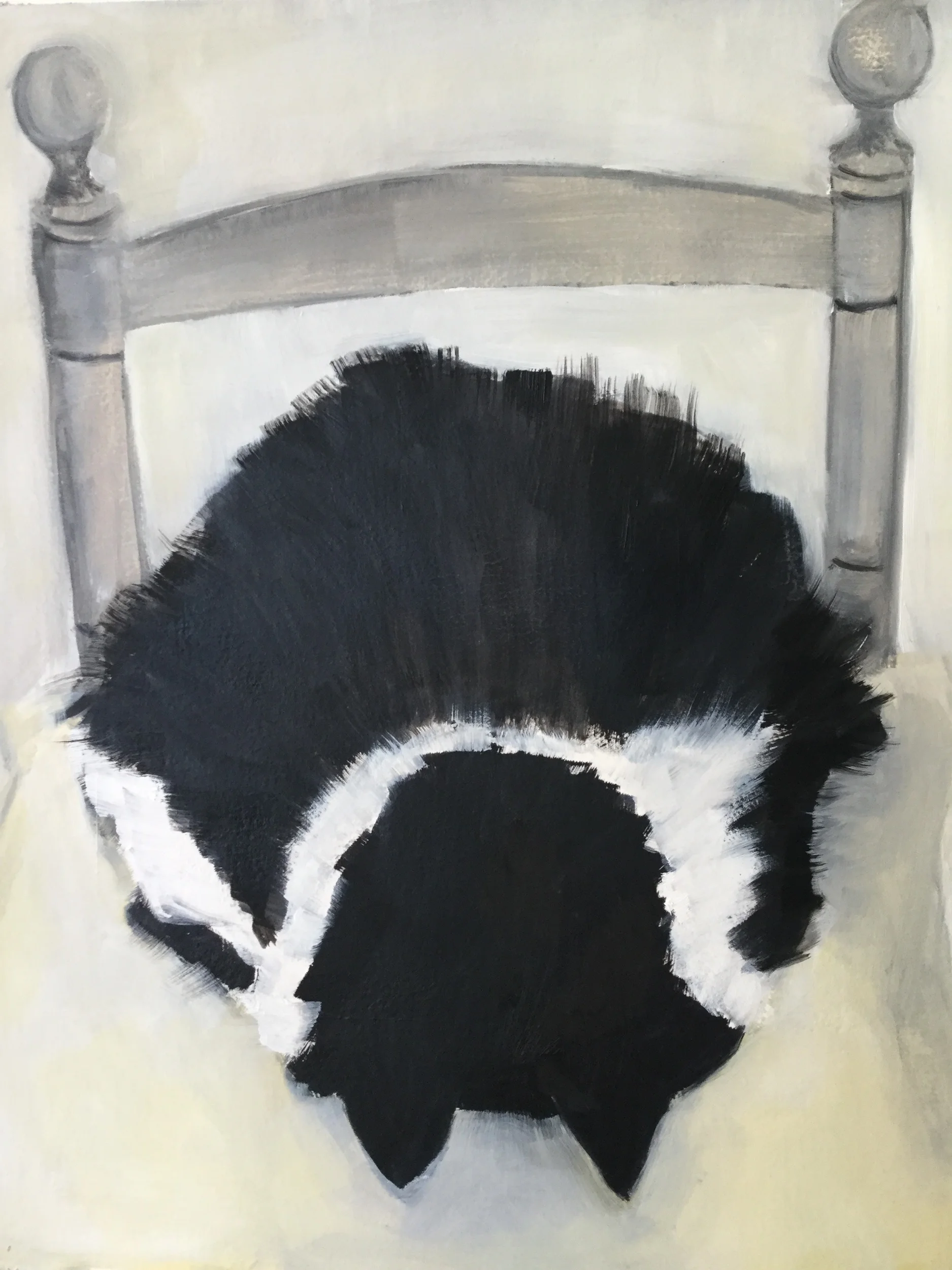 Cat Can’t Face It, 2016, oil on Arches paper  now available as giclee print