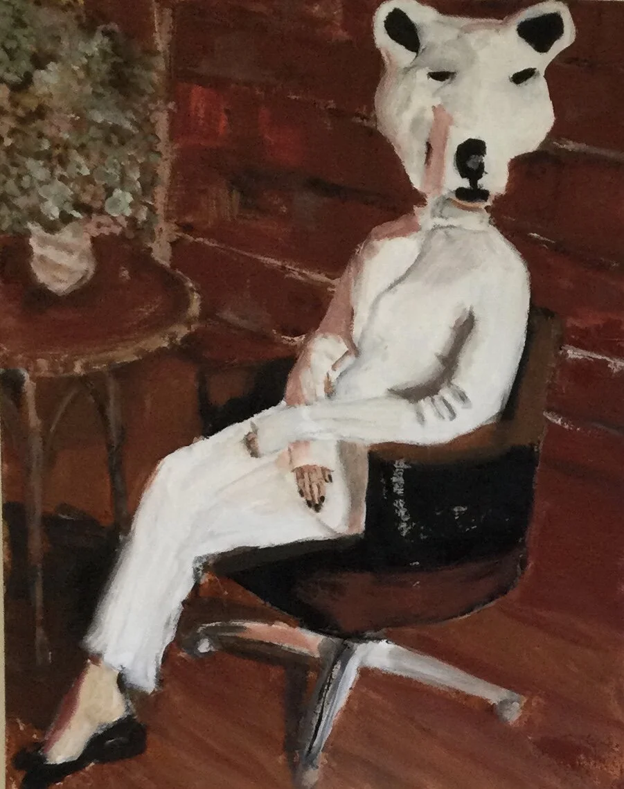 Self Portrait in PolarBear Mask 14x18”