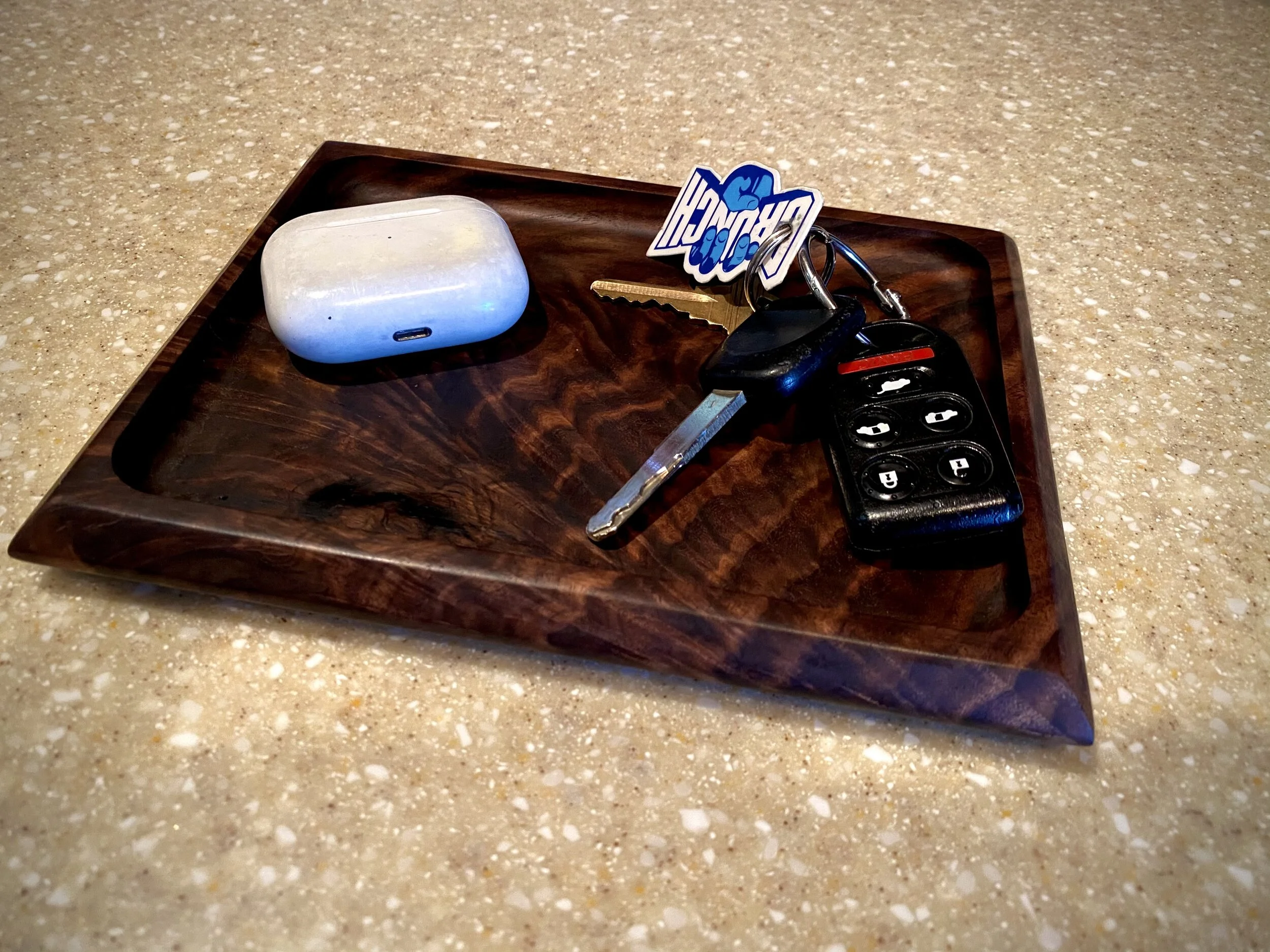 Custom Walnut Crotch Catch All/Rolling Tray