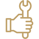 Hand holding a wrench