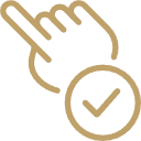 A simple black outline of a shopping cart with two small circles representing wheels.