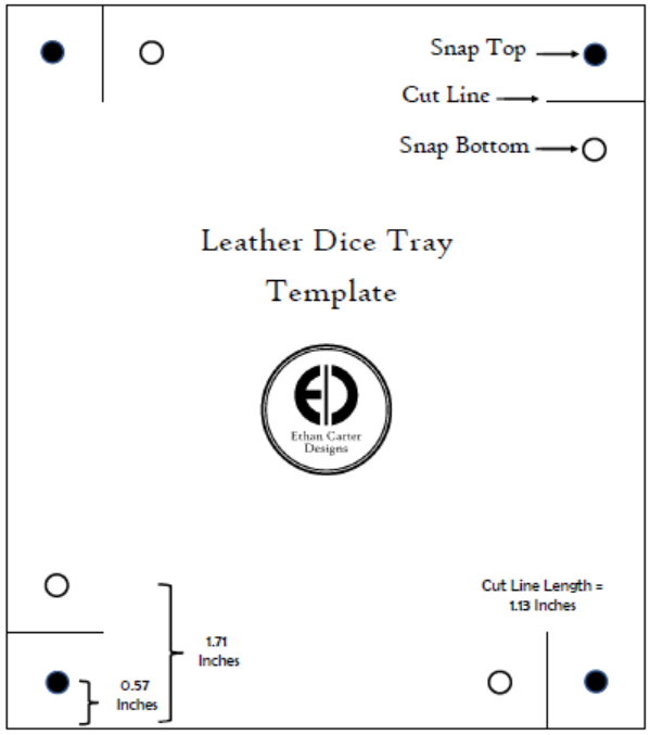 Leather Dice Tray PDF Template