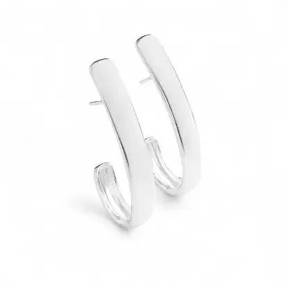 White half-hoop earrings