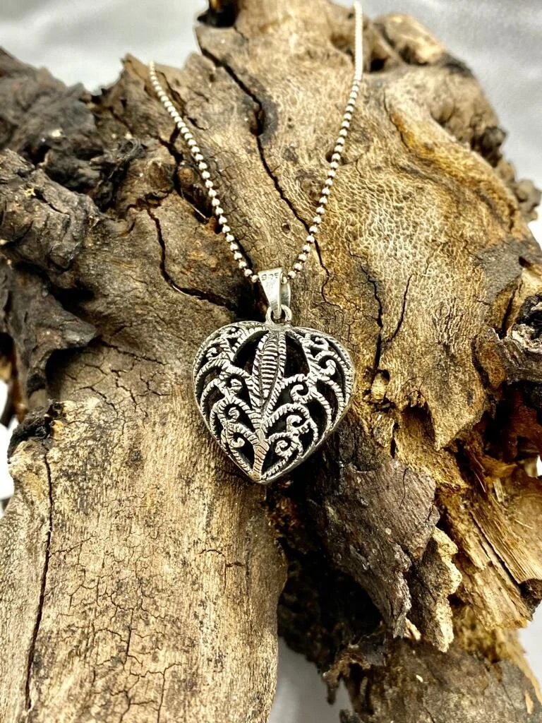 Rustic Heart Pendant + Chain
