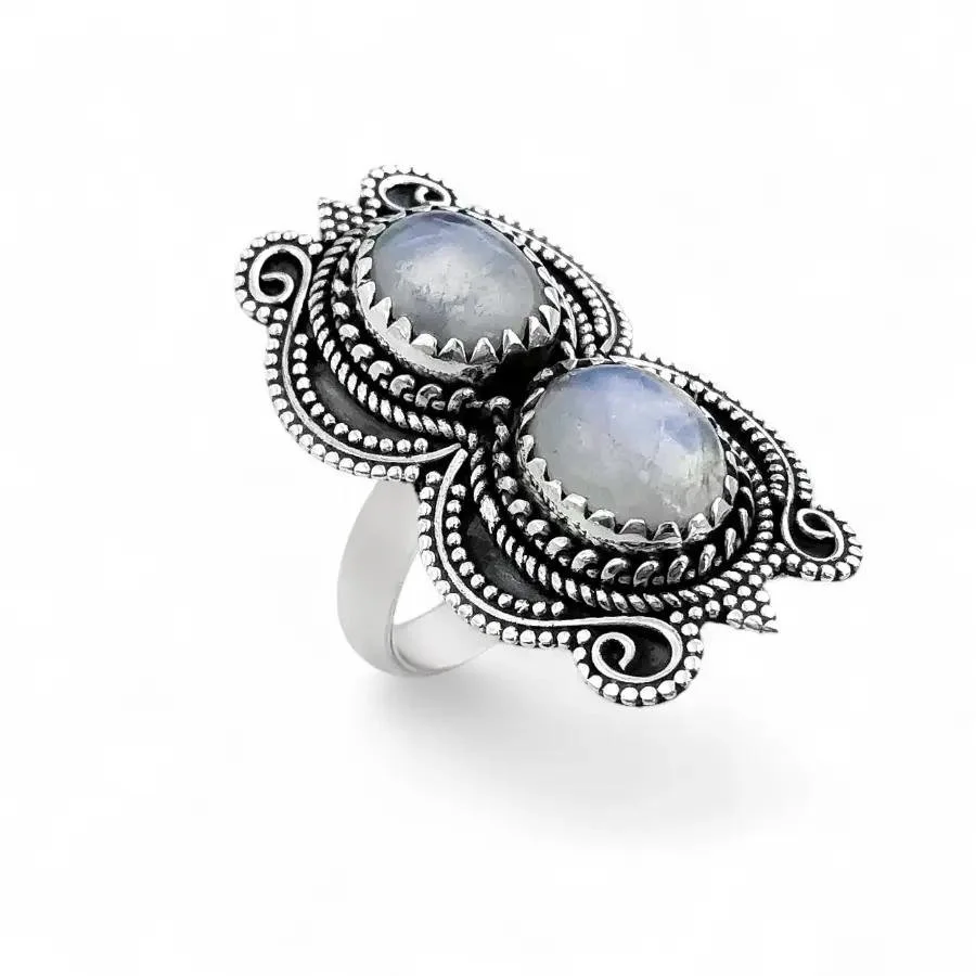 TWO-STONE MOONSTONE RING size 9
