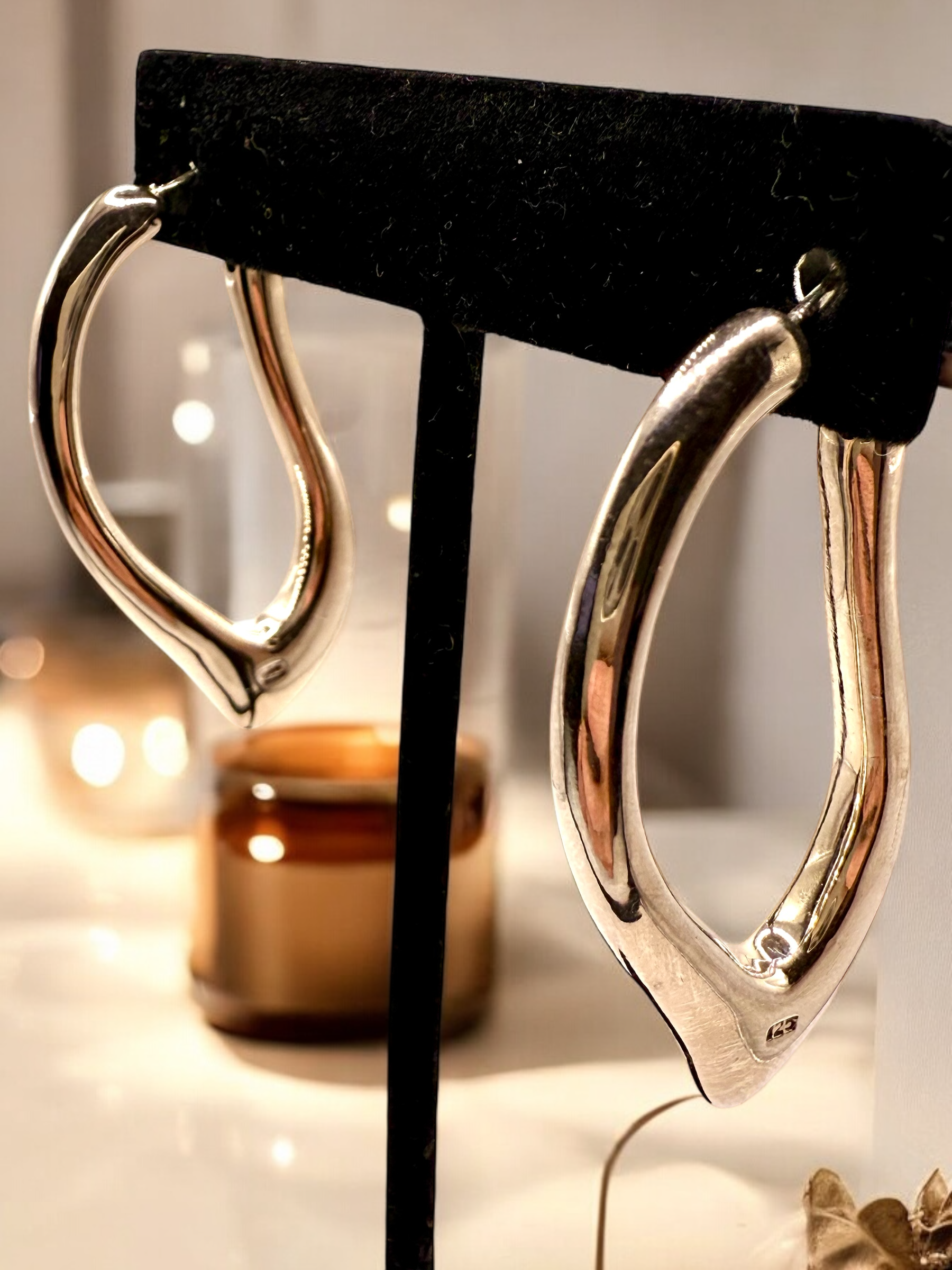 Silver Flow Hoops Earring set