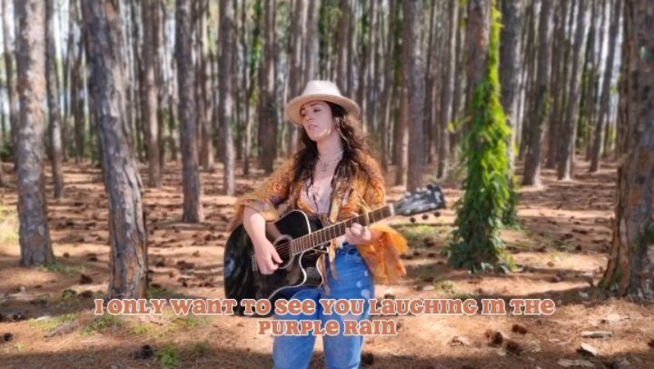 A throwback cover of @prince 's Purple Rain filmed among the pines 💜 🌲 x