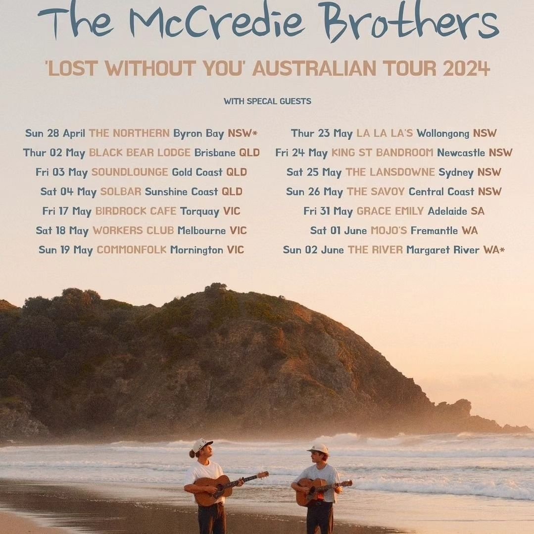 I am over the moon to share with you that I will be opening for the @mccrediebrothers : @dmccredie_ &amp; @_petemccredie_ with @alexnderwilliam this coming Friday @soundlounge on the GOLD COAST ✨️

Thank you very much Legends for having me, it will b