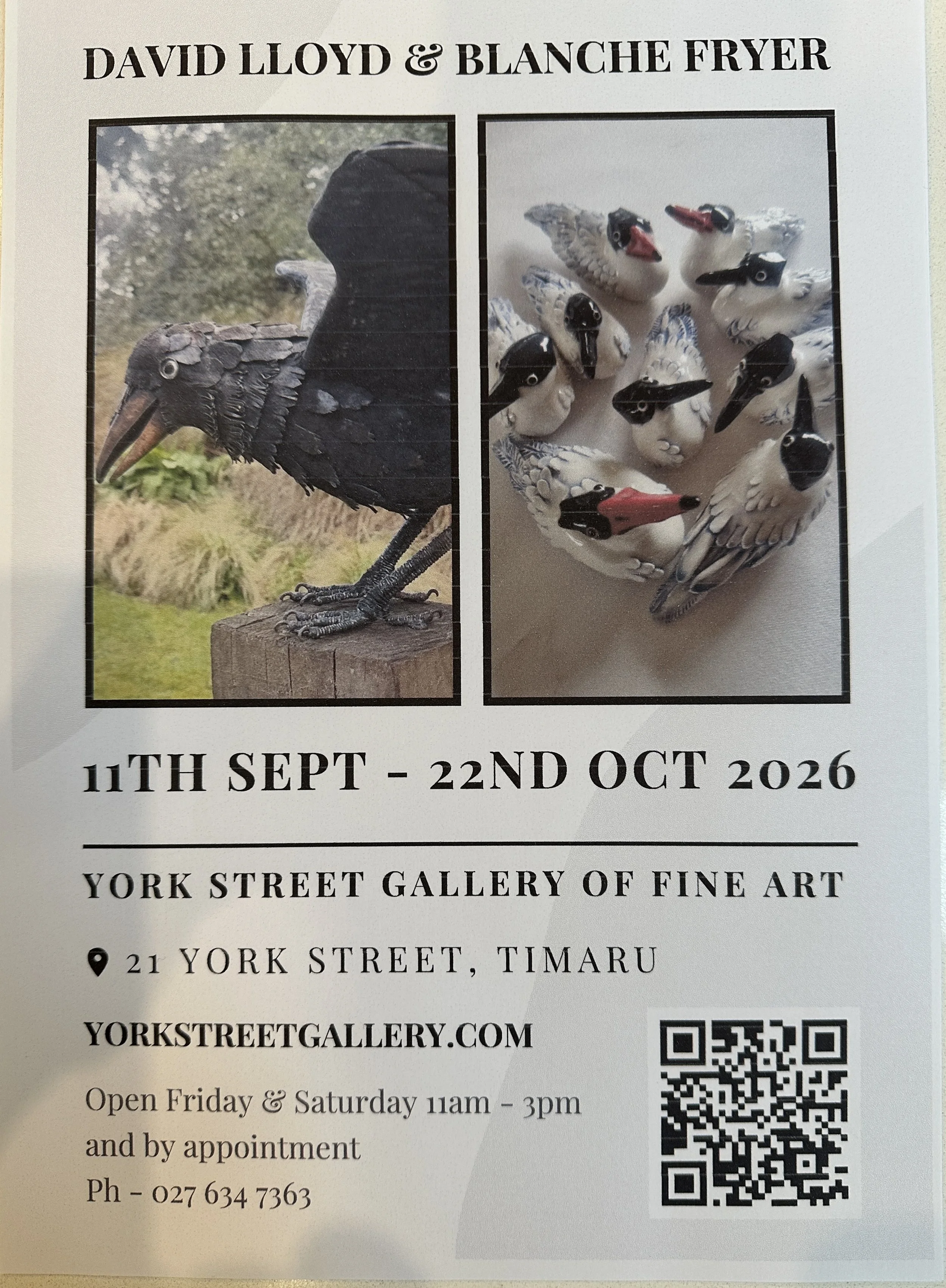 David Lloyd and Blanche Fryer starts this Friday 11th Sept.