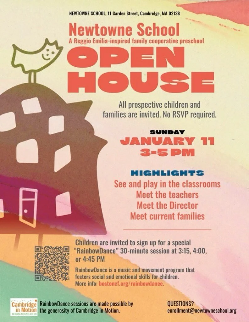 Looking for fun ways to get moving during the questionable New England winter? 

Join us for our Open House on Sunday, January 11 from 3&ndash;5 PM!

Open classrooms, joyful play, and dancing with Rainbowdance&reg; &mdash; perfect for toddlers and pr