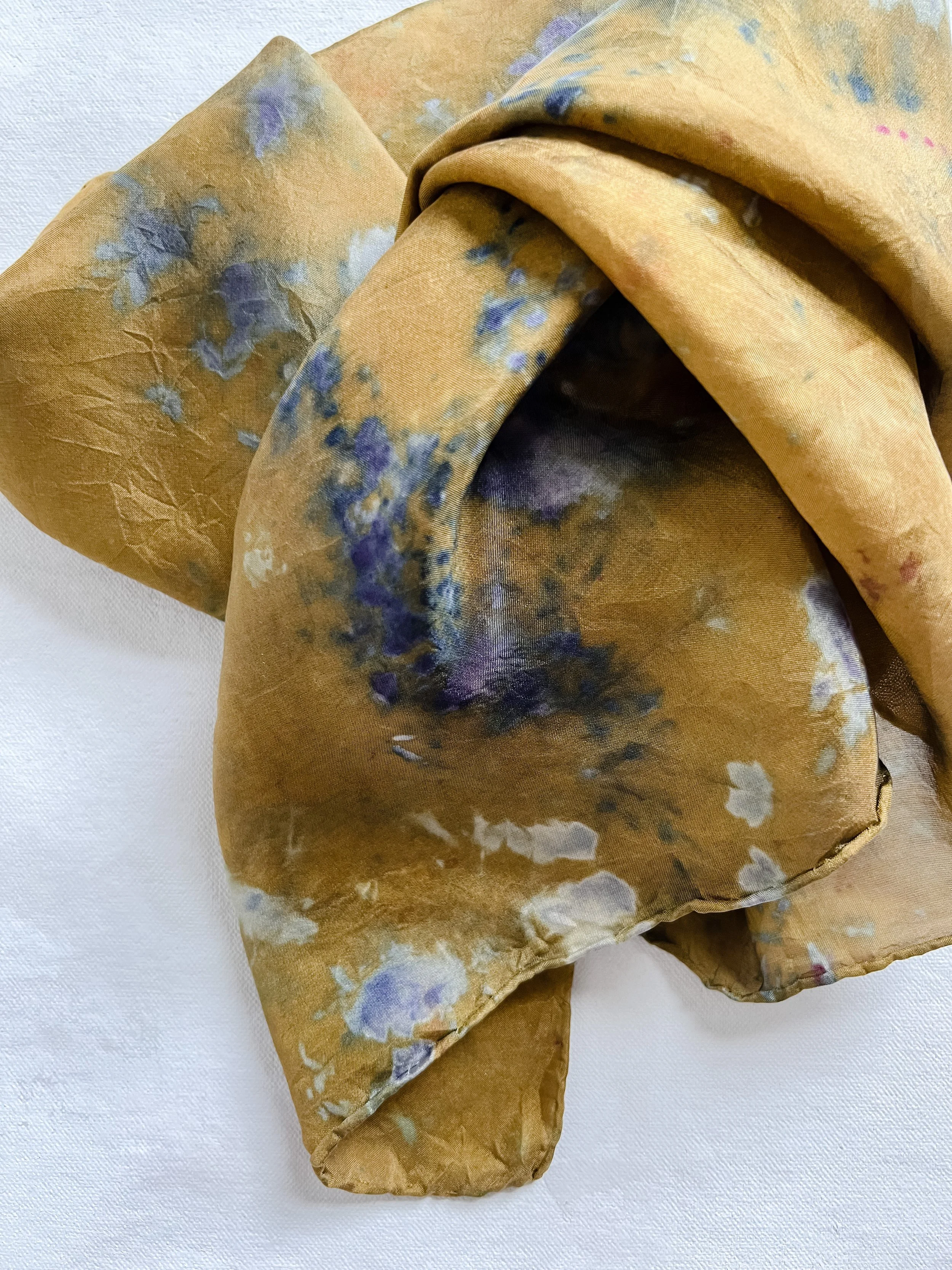 Blue Marbled Silk Scarf