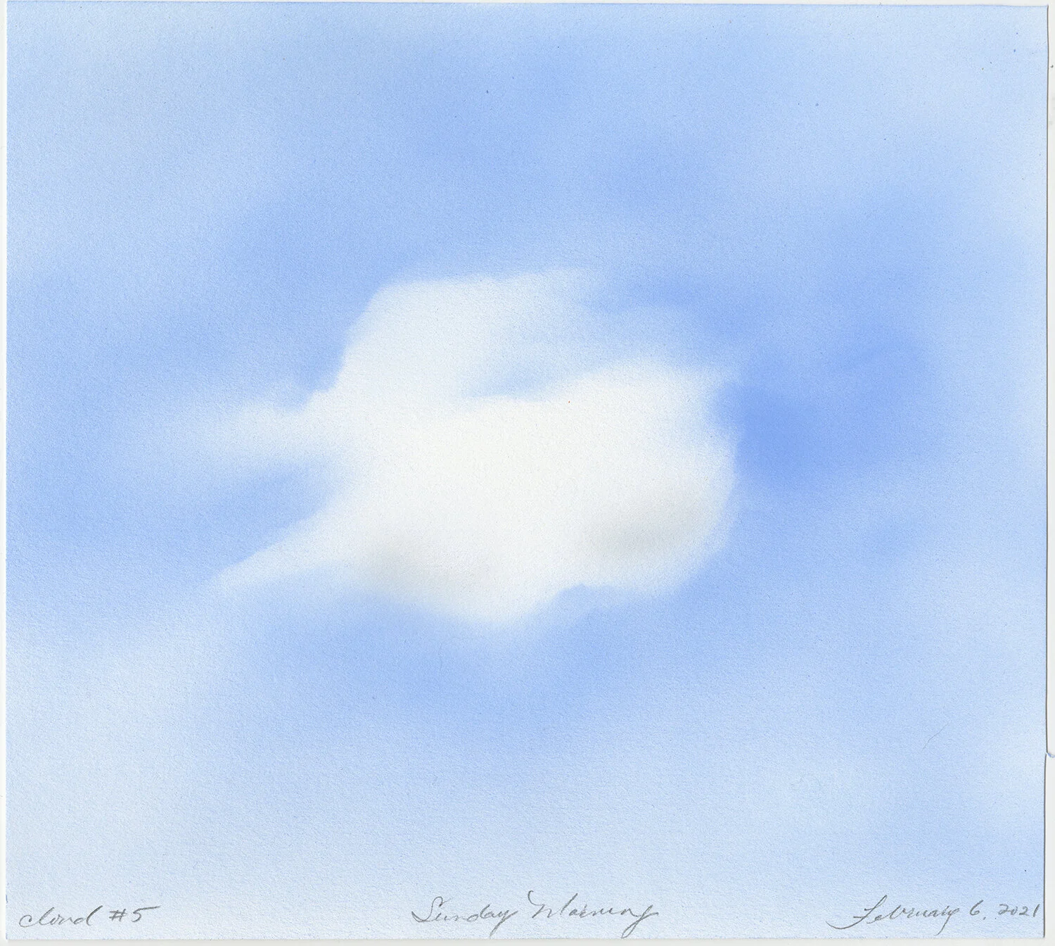 Cloud #5 (Sunday Morning) , acrylic and gouache on paper, 2021