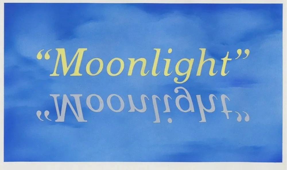 Moonlight Title Card , acrylic & gouache on paper, 11” x 18”, 2022