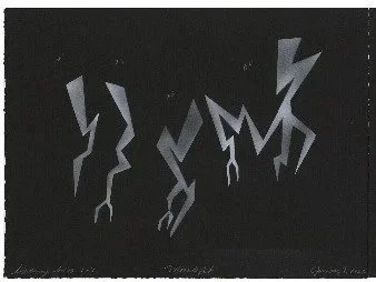 Lightning 1-4 (storm), acrylic on paper, 2022