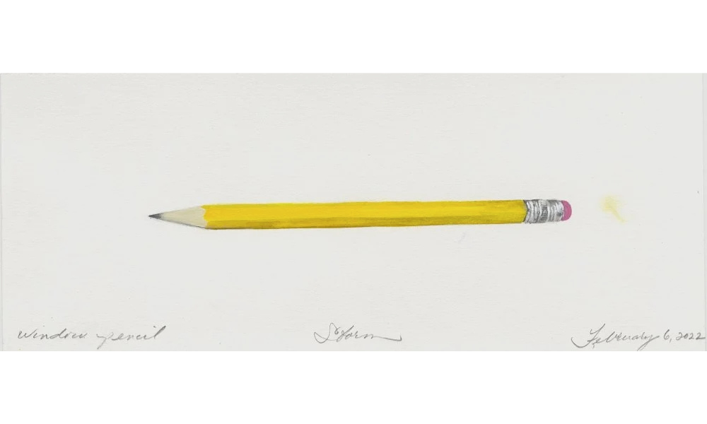 Pencil (Storm) , gauche on paper, 4” x 10”, 2022