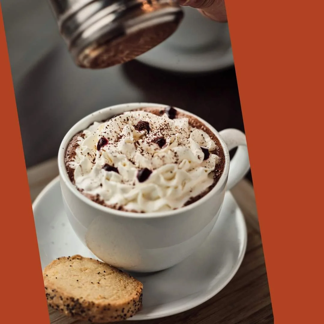 #072 - CHERRY BOMB. As part of @hotchocolatefest, this decadent hot chocolate features black cherry puree, black cherry compote, dark chocolate, hot steamed milk, real whipped cream with black cherry and a dusting of cocoa powder. Served with all but