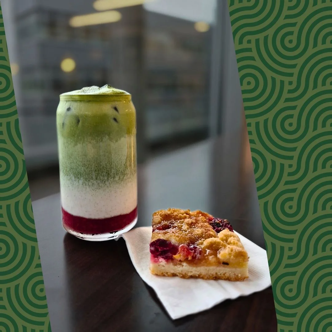 RASPBERRY // With Spring on the horizon, our new Iced Raspberry Matcha Latte paired with an old-time favourite, Raspberry &amp; Cream Crumble Bar, makes this season a whole lot sweeter. 

Only available for a limited time at both locations:
📍 Broadw