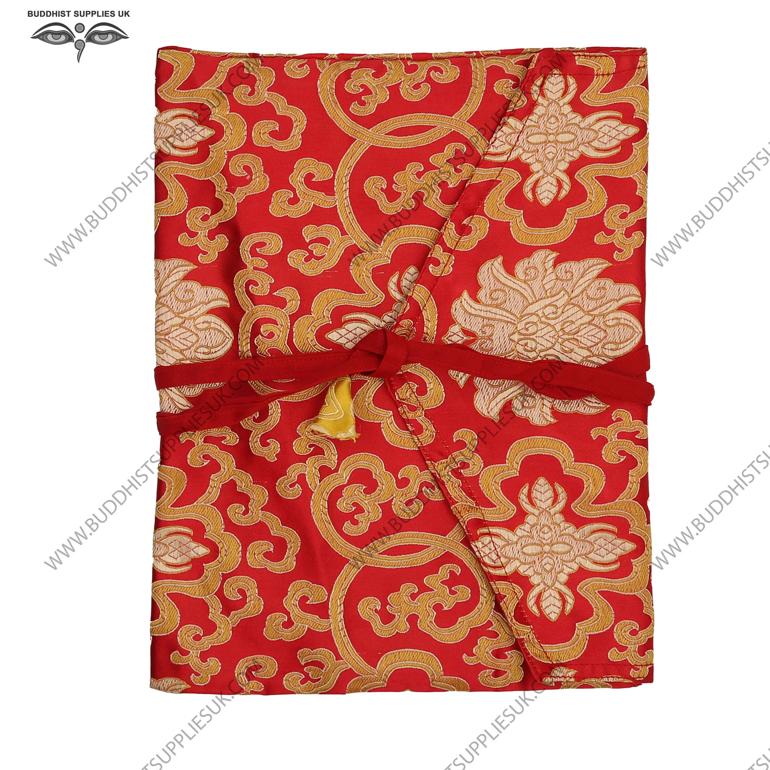 Silk-brocade-book-bag;-27x20cm11x8ins-red-