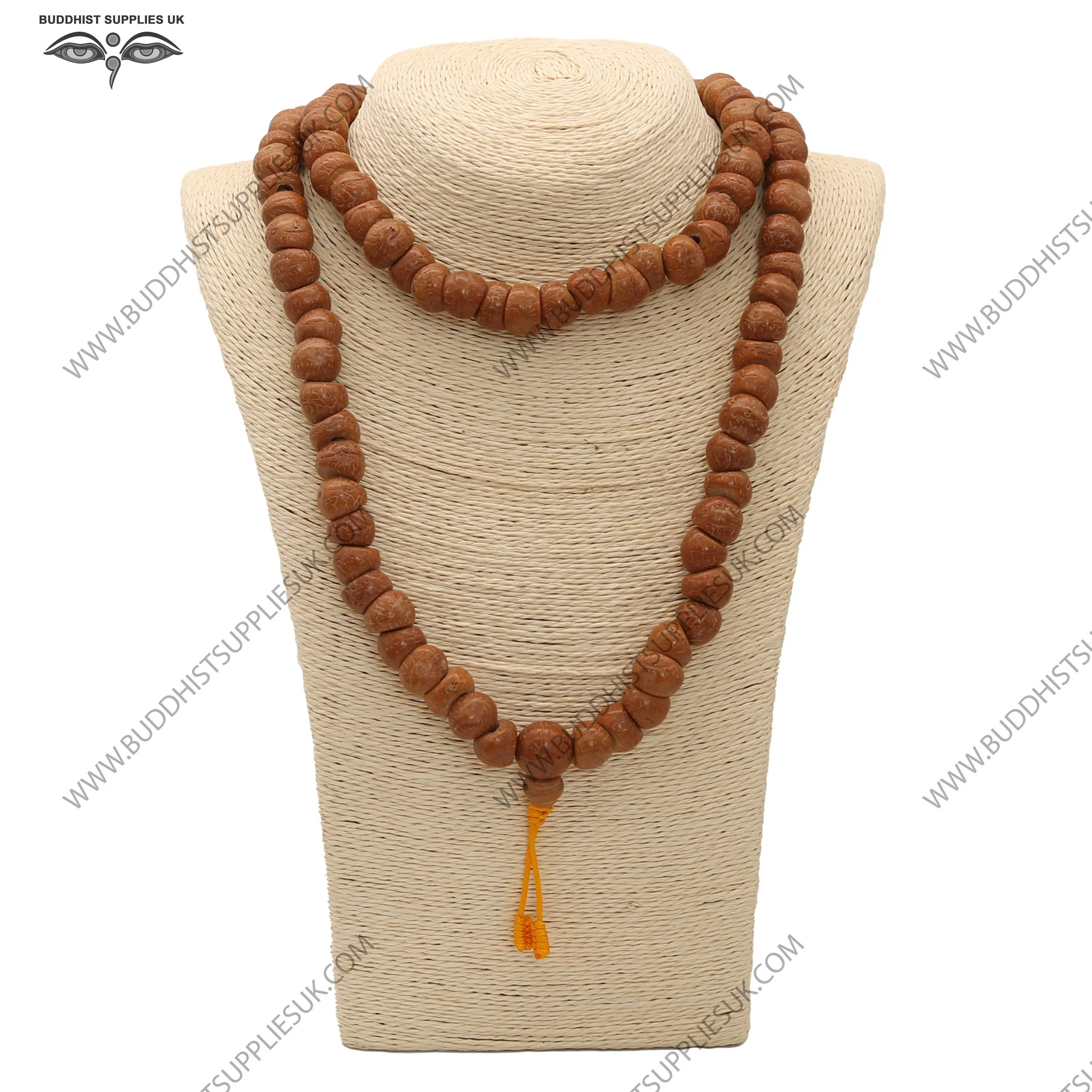 Shaped-Bodhi-Seed-Mala-organic fashion necklace mala for men who want a strong unusual look