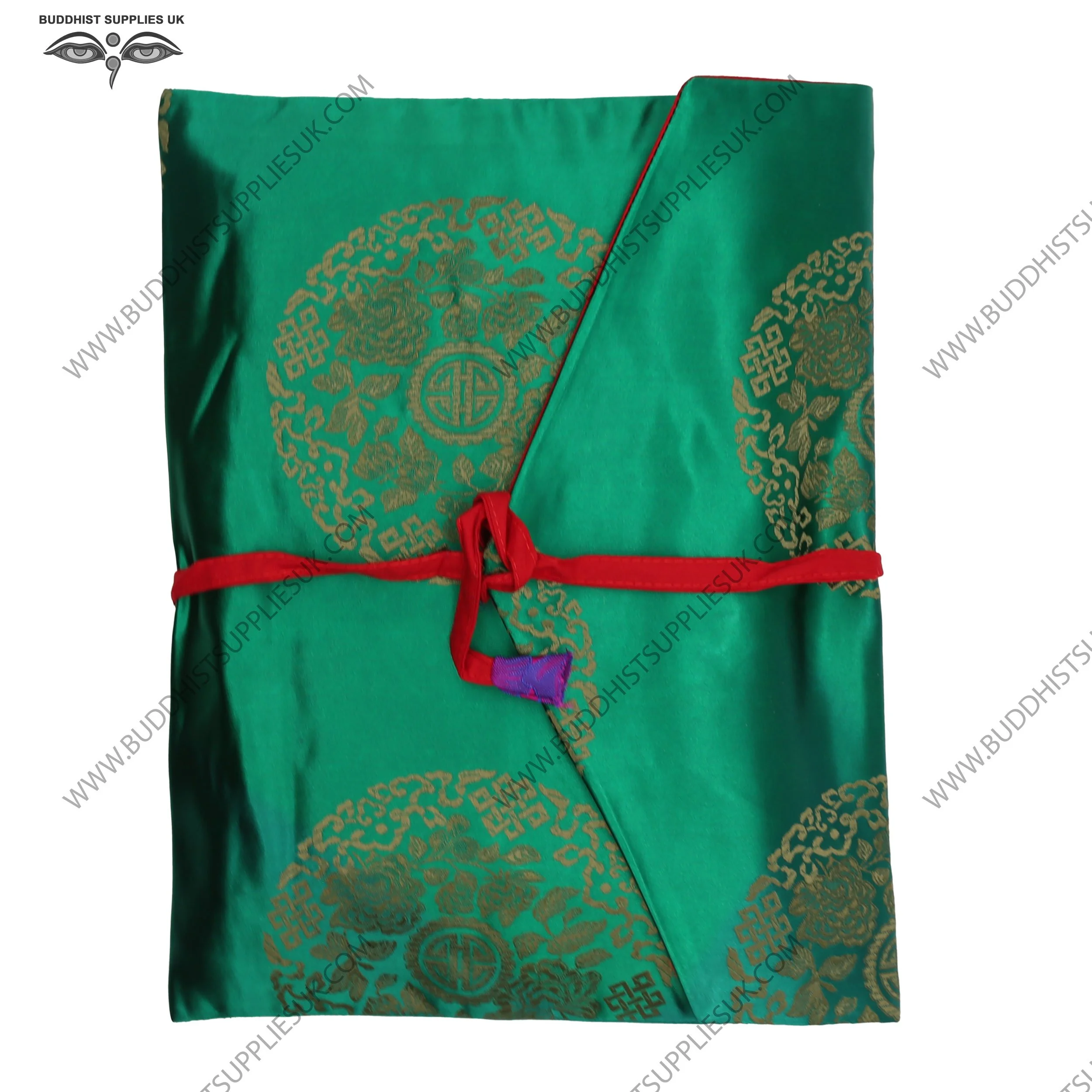 Silk-brocade-book-bag;-32x24cm12x10ins-green-