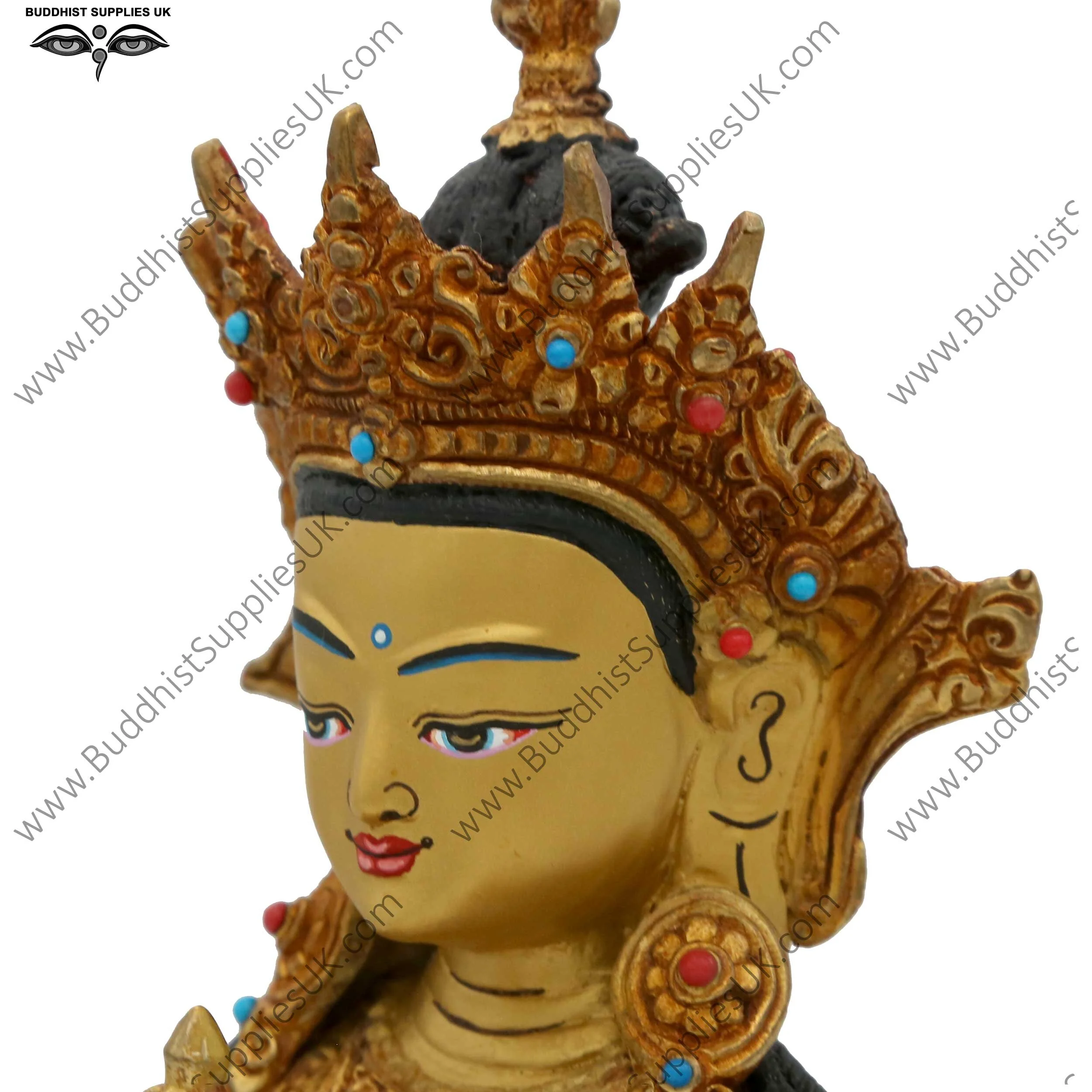 Gold plated Vajrasattva statue face