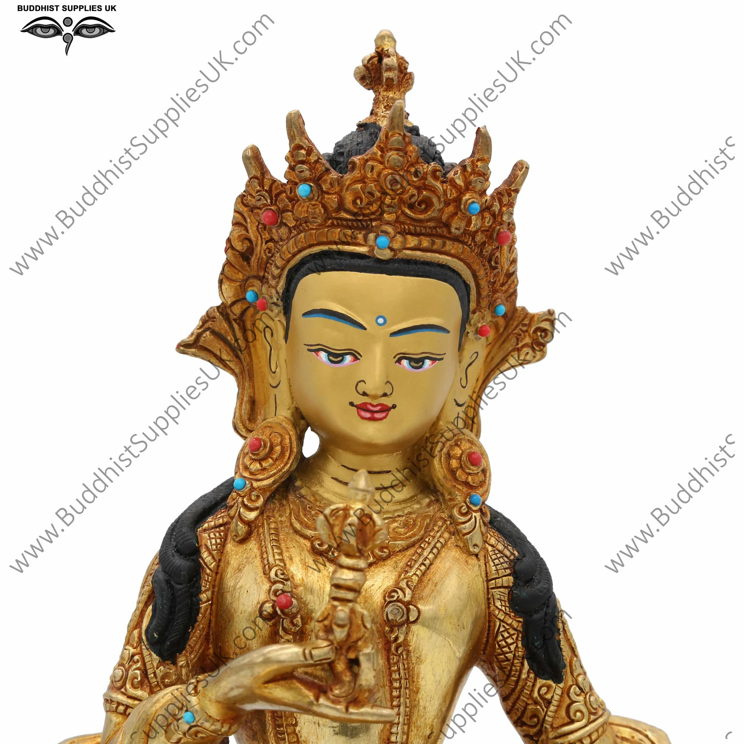 Gold plated Vajrasattva statue face