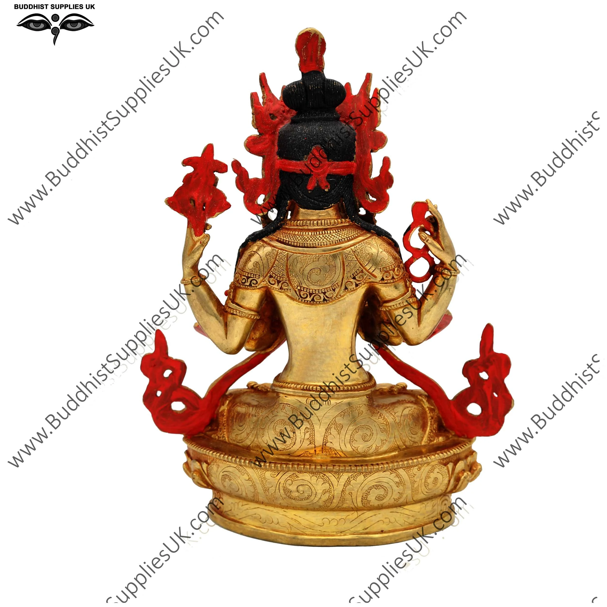 Gold plated 4 arm Chenrezig statue 