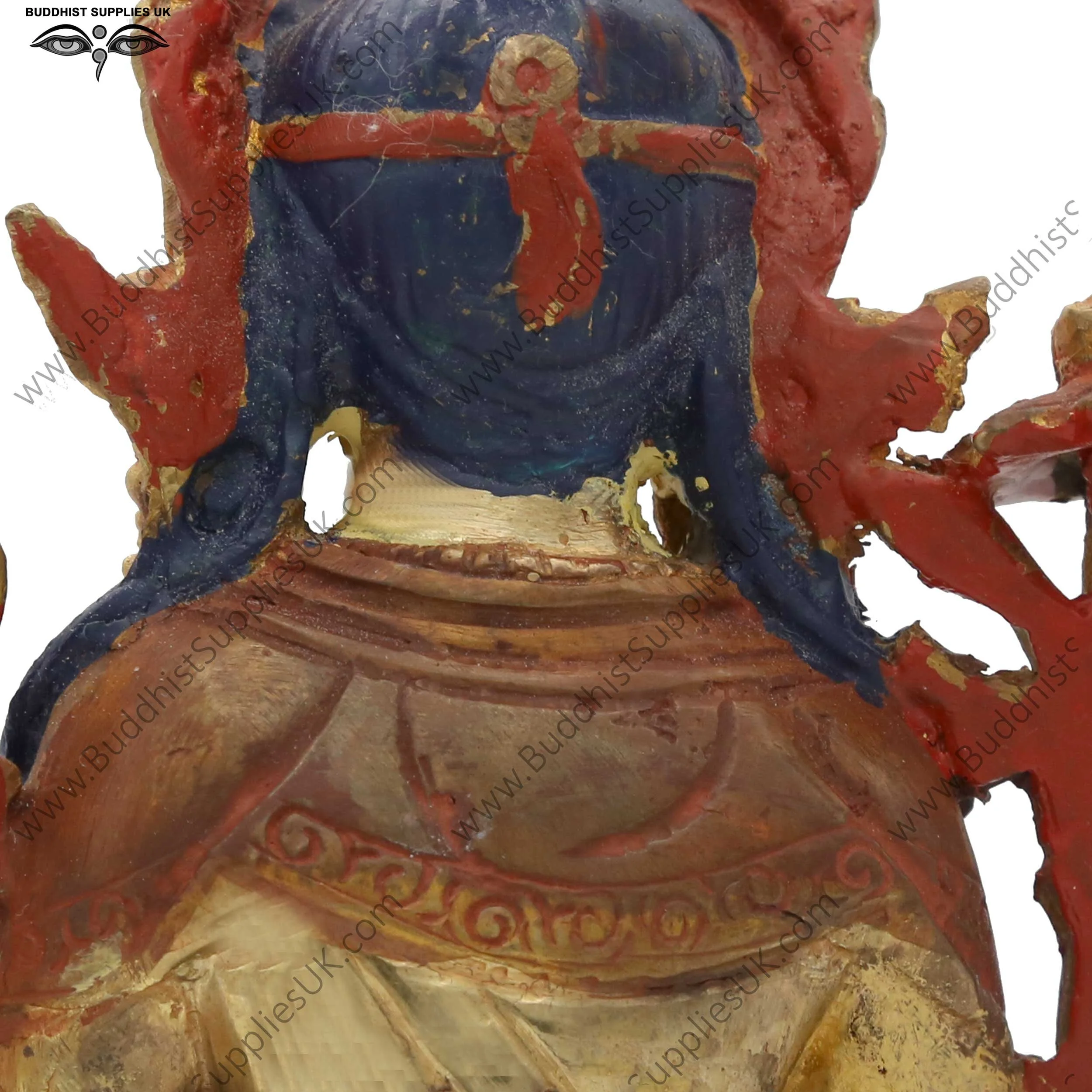Part gold plated Green Tara statue detail