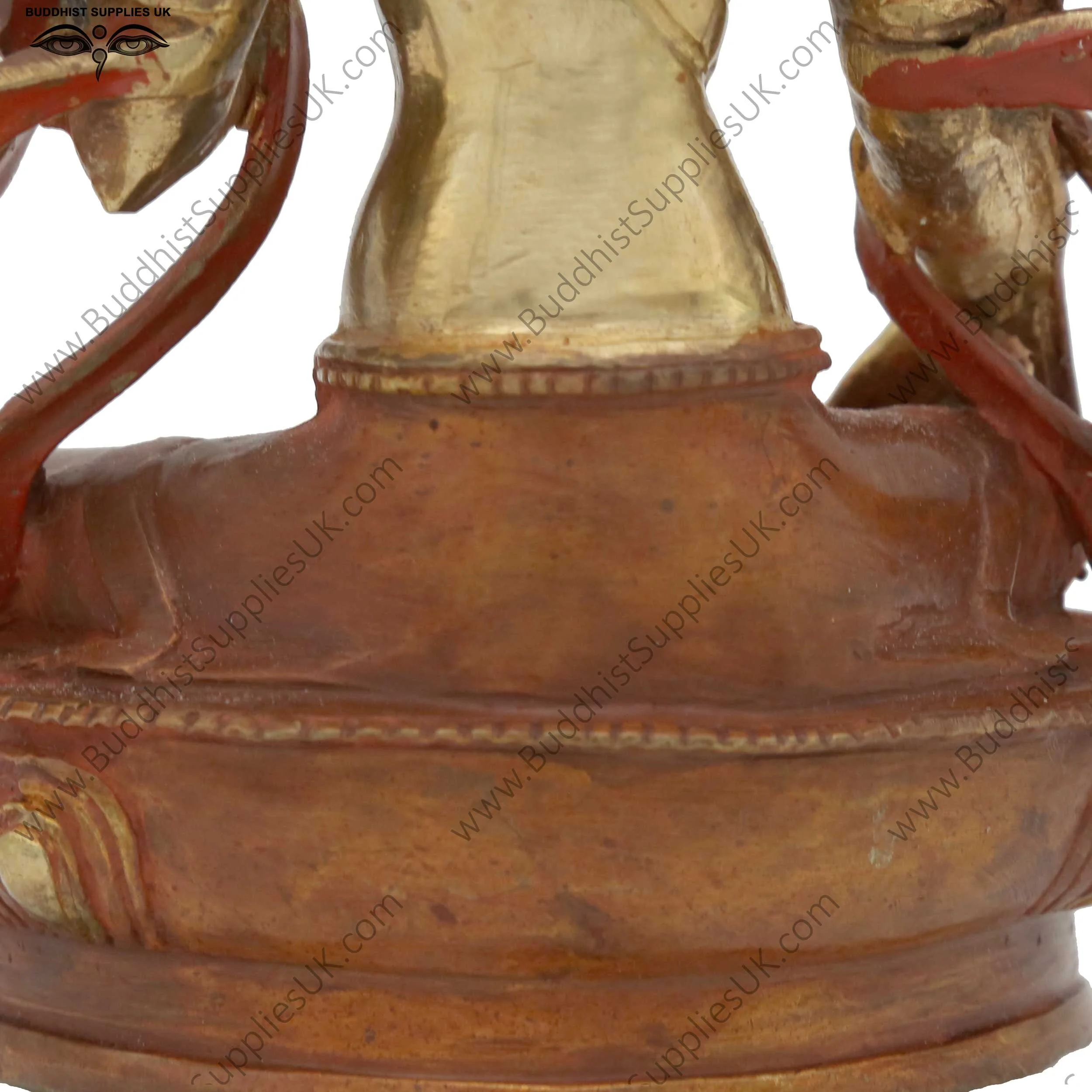 Part gold plated Green Tara statue detail