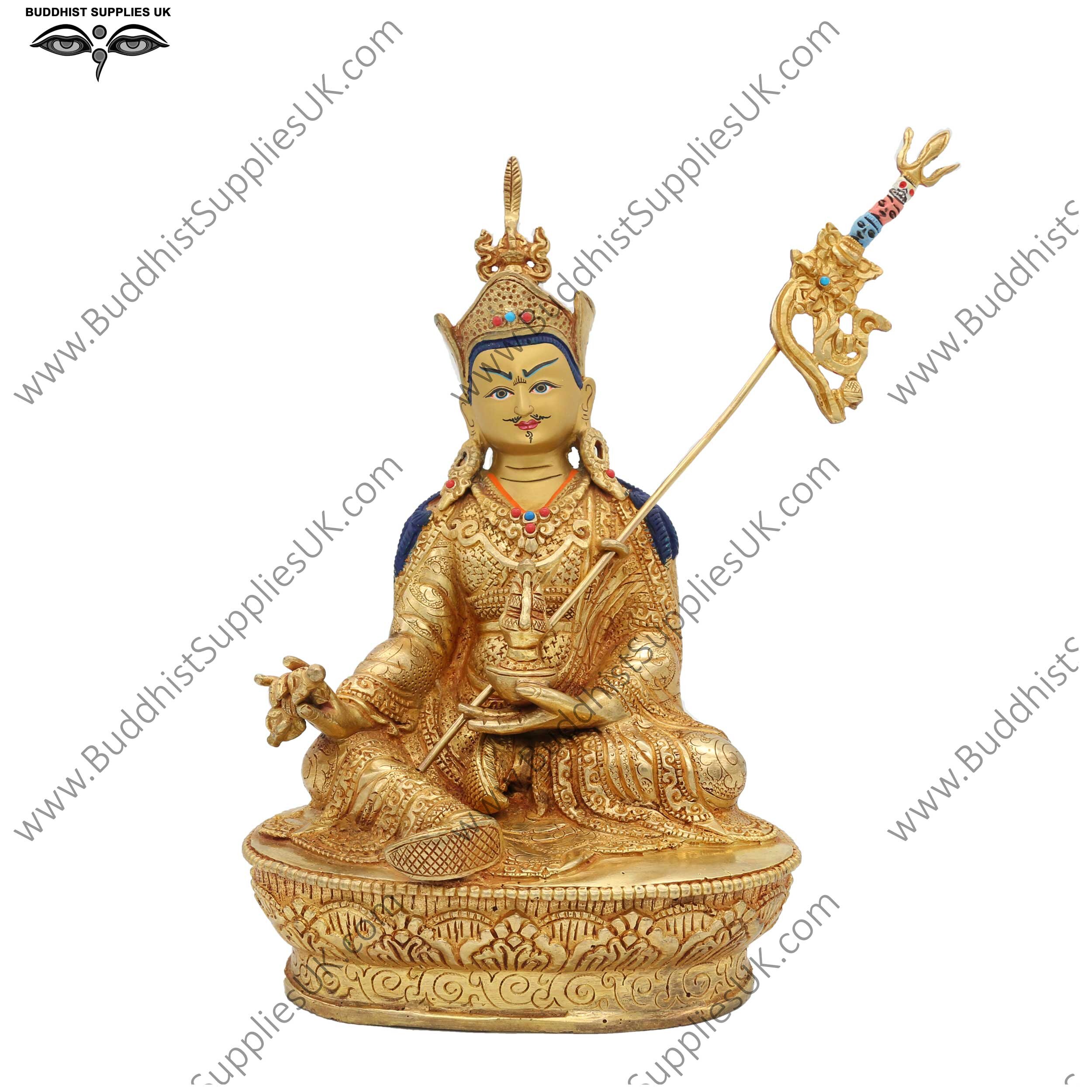 Gold plated Guru Rinpoche statue 