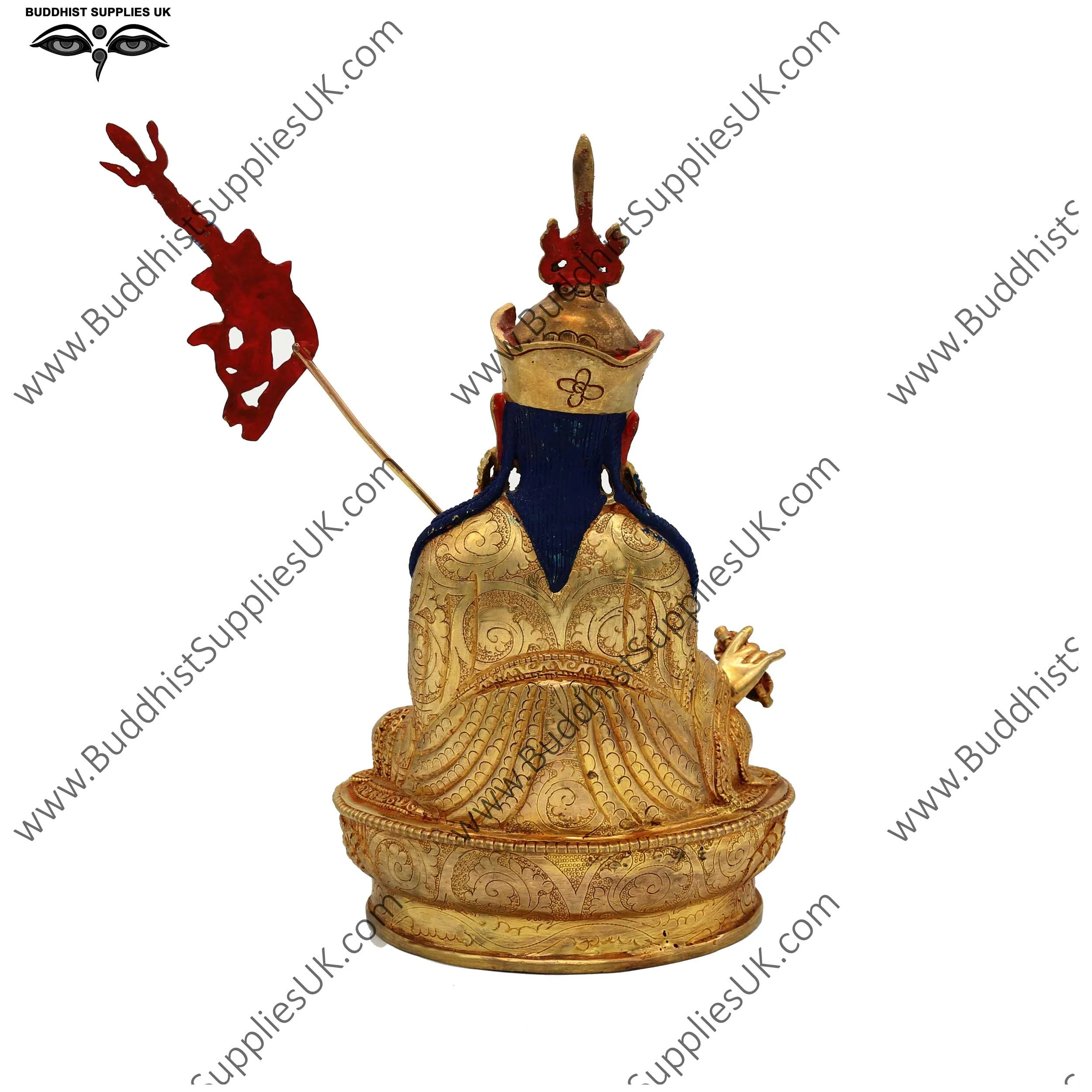 Gold plated Guru Rinpoche statue 