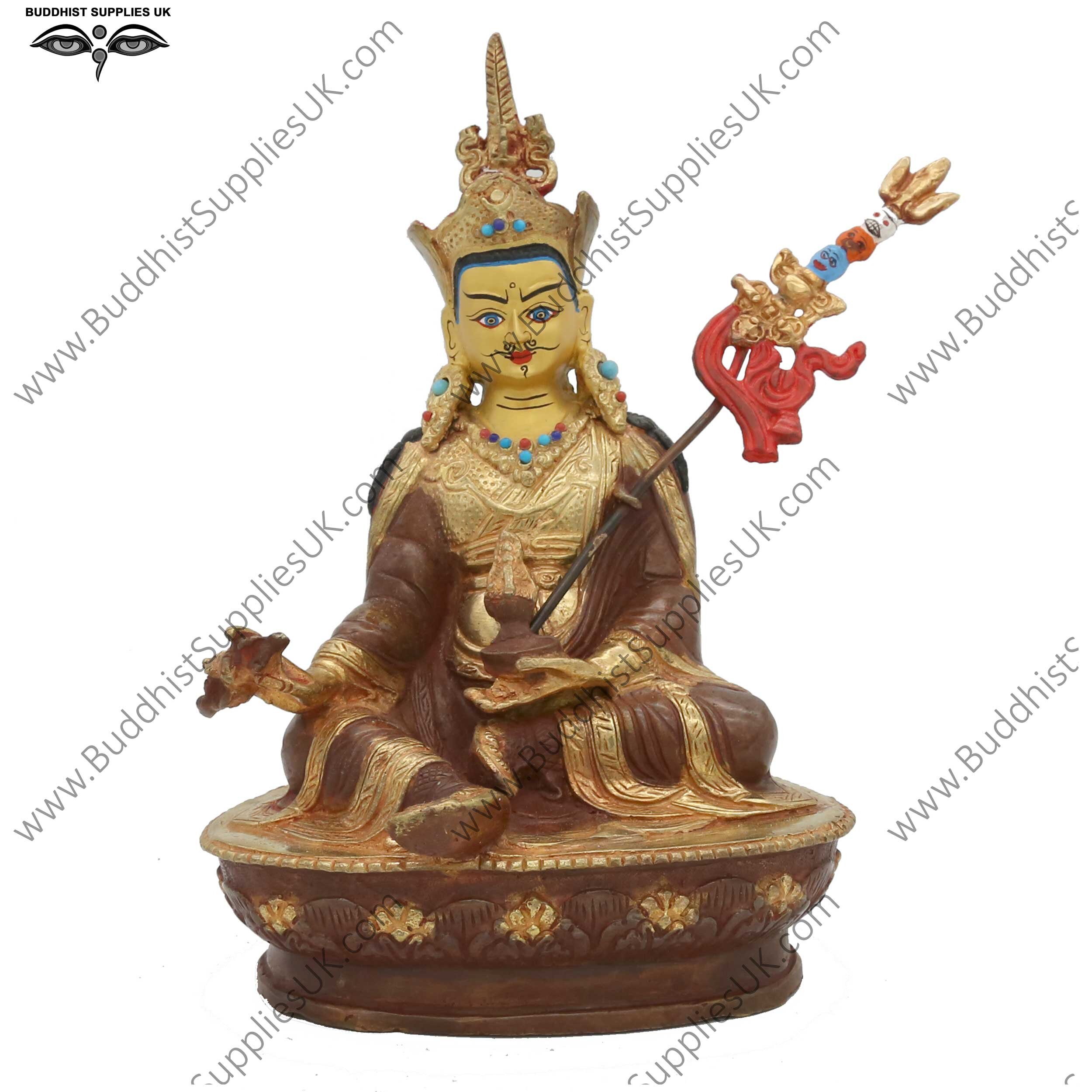 Part gold plate Guru Rinpoche statue 