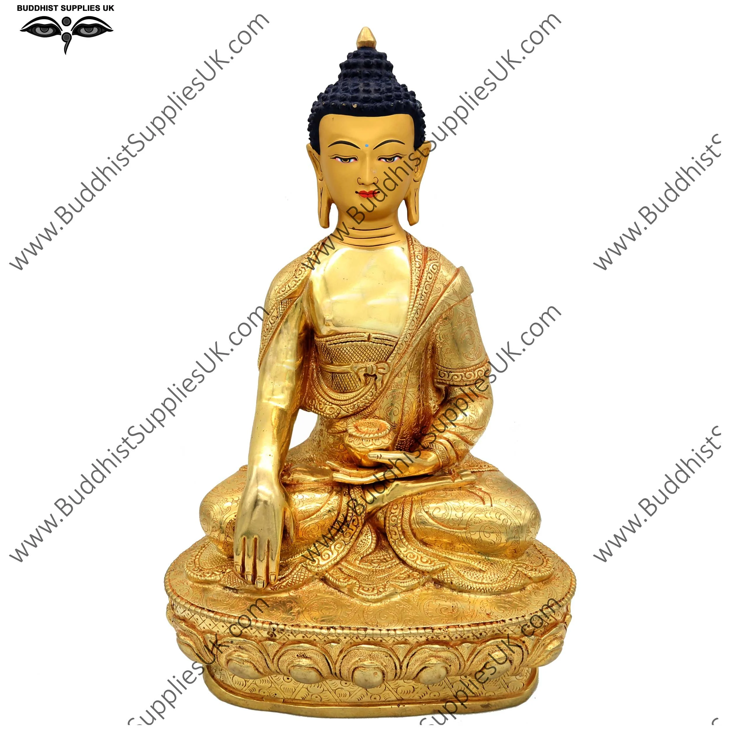 Gold plated Shakyamuni Buddha statue 
