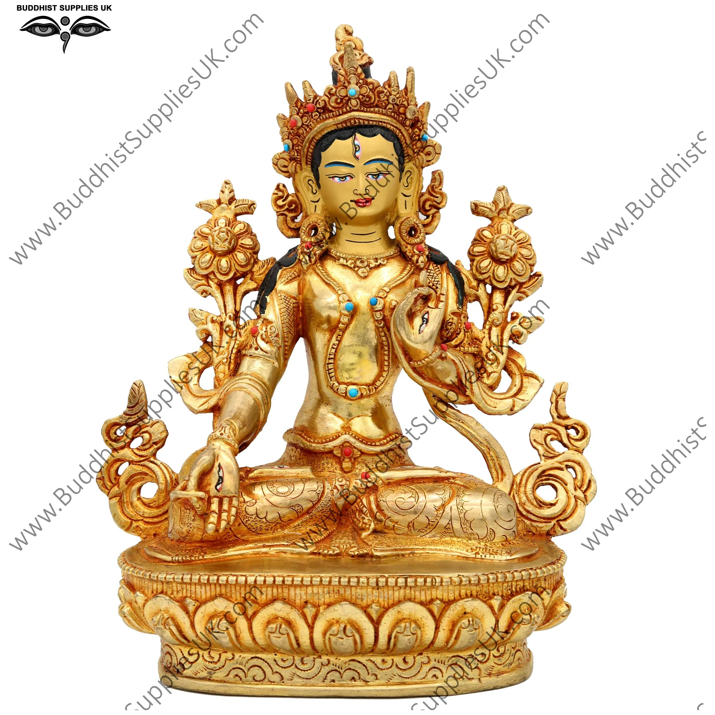 Gold plated White Tara statue 