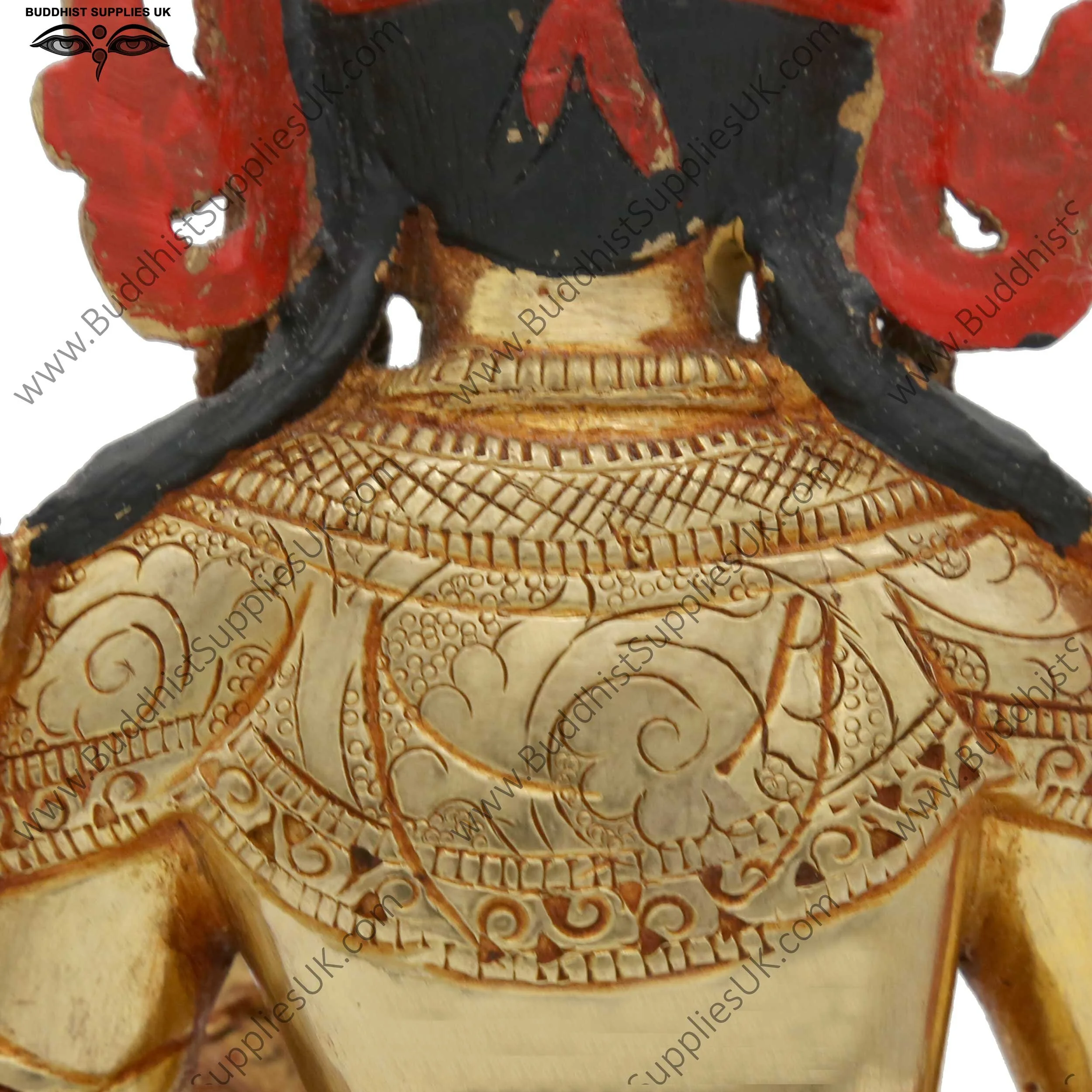 Gold plated White Tara statue detail