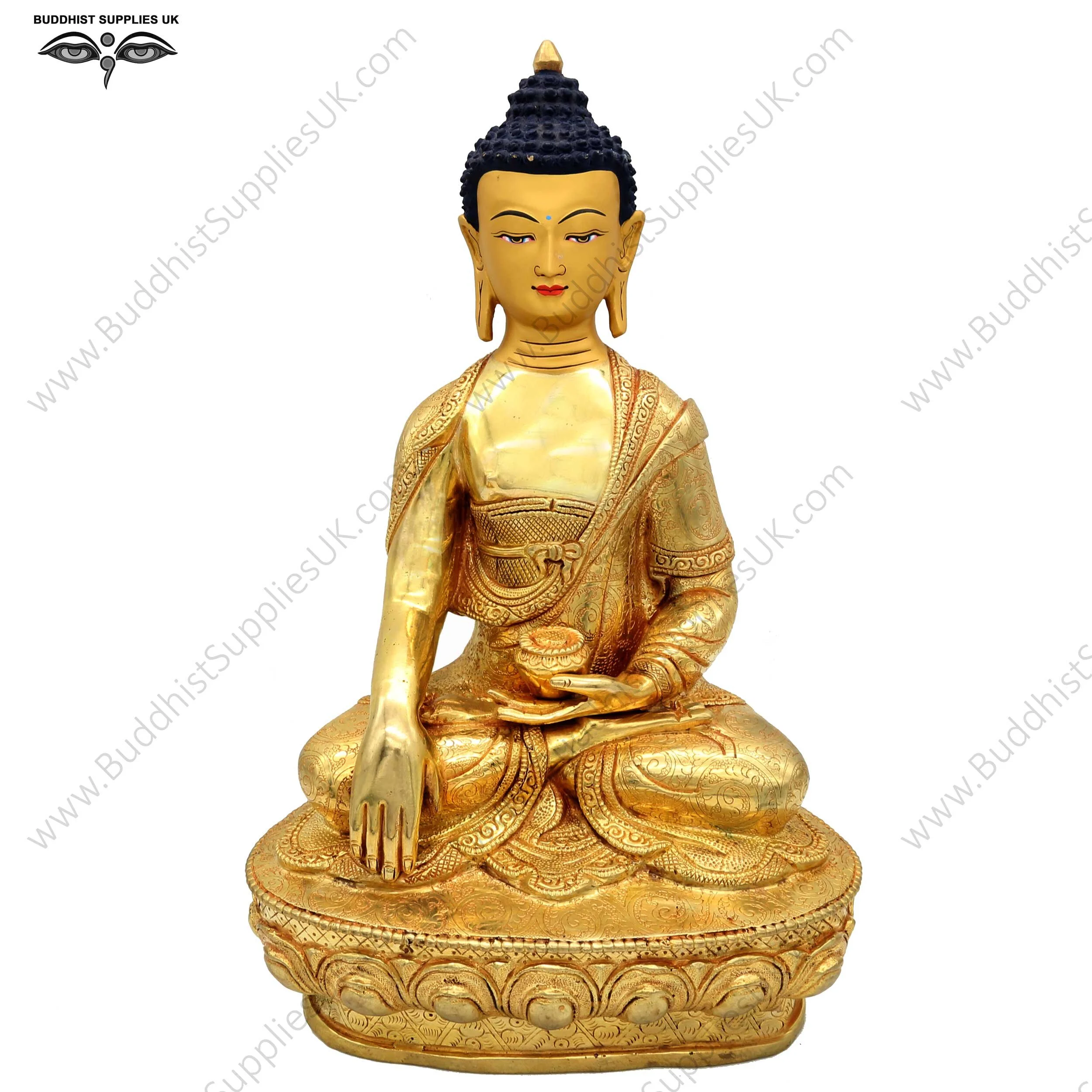 24 karat gold-plated Shakyamuni Buddha 13ins