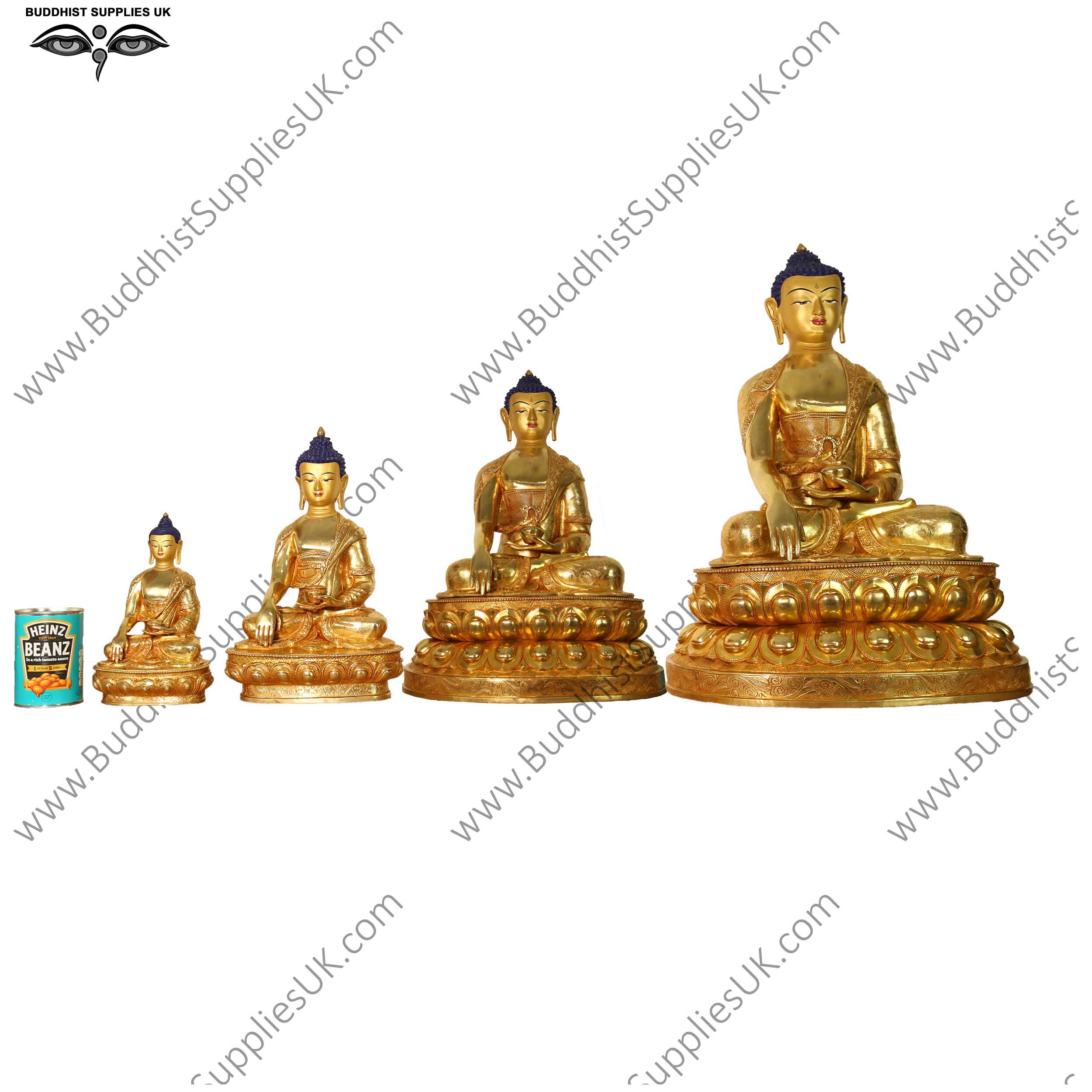 Temple size 61cm/24ins Shakyamuni Buddha, 24k fully gold-plated, lost wax statue