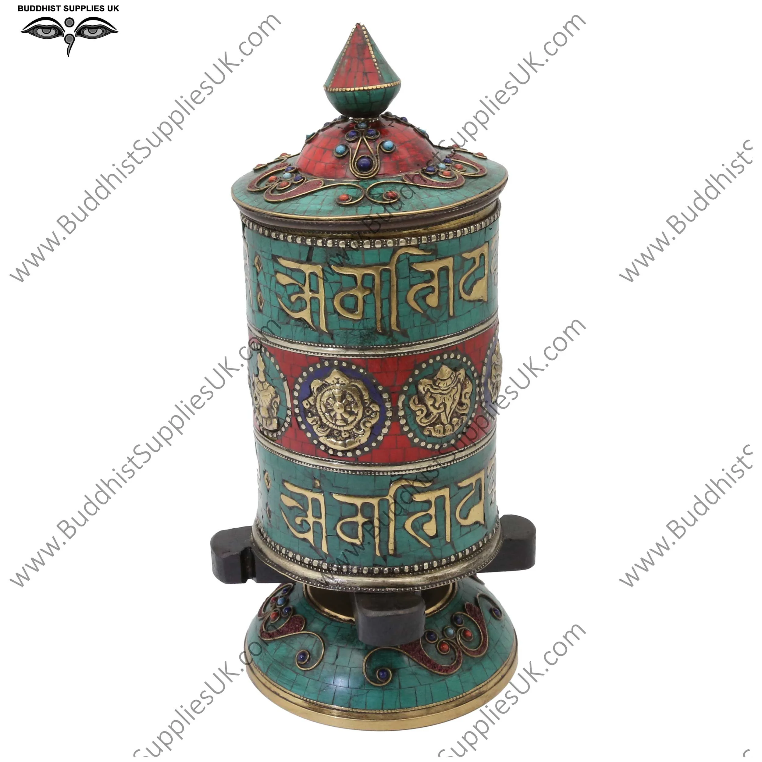 Turquoise-inlaid-standing-prayer-wheel,-with-auspicious-symbols-and-mantra-a.jpg
