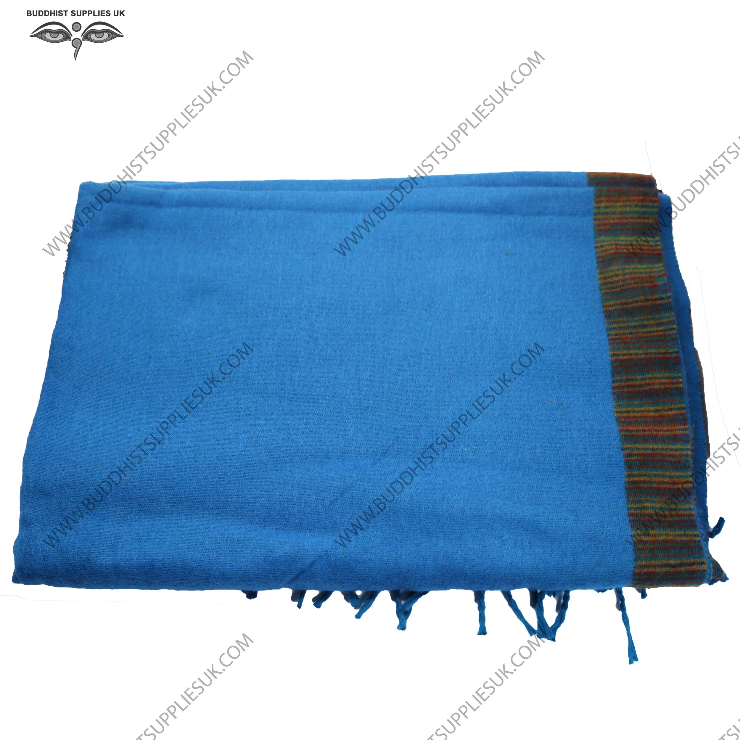 extra large yak wool shawl Tibet sofa throw blanket bedspread blue