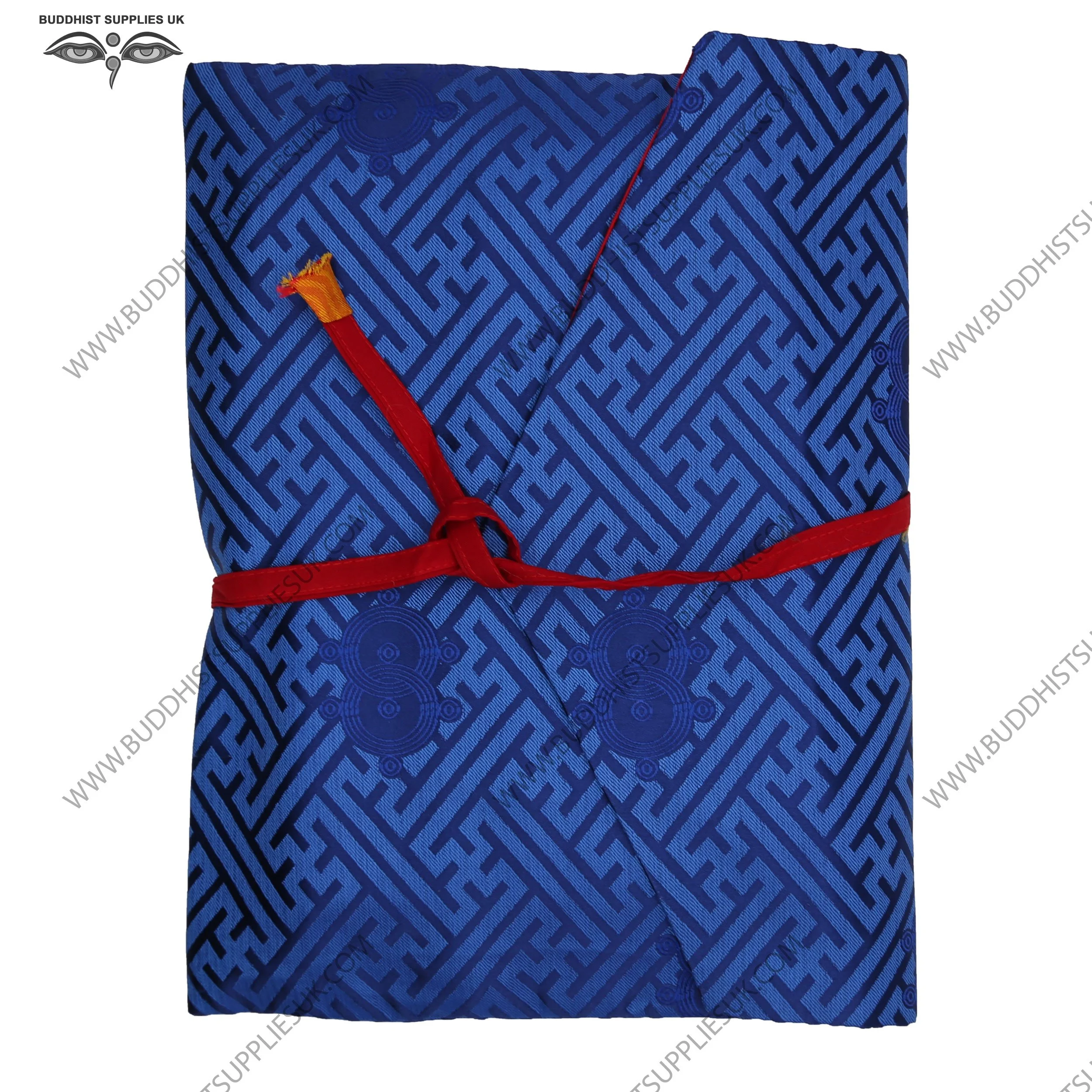 Silk-brocade-book-bag;-32x24cm12x10ins-Blue-