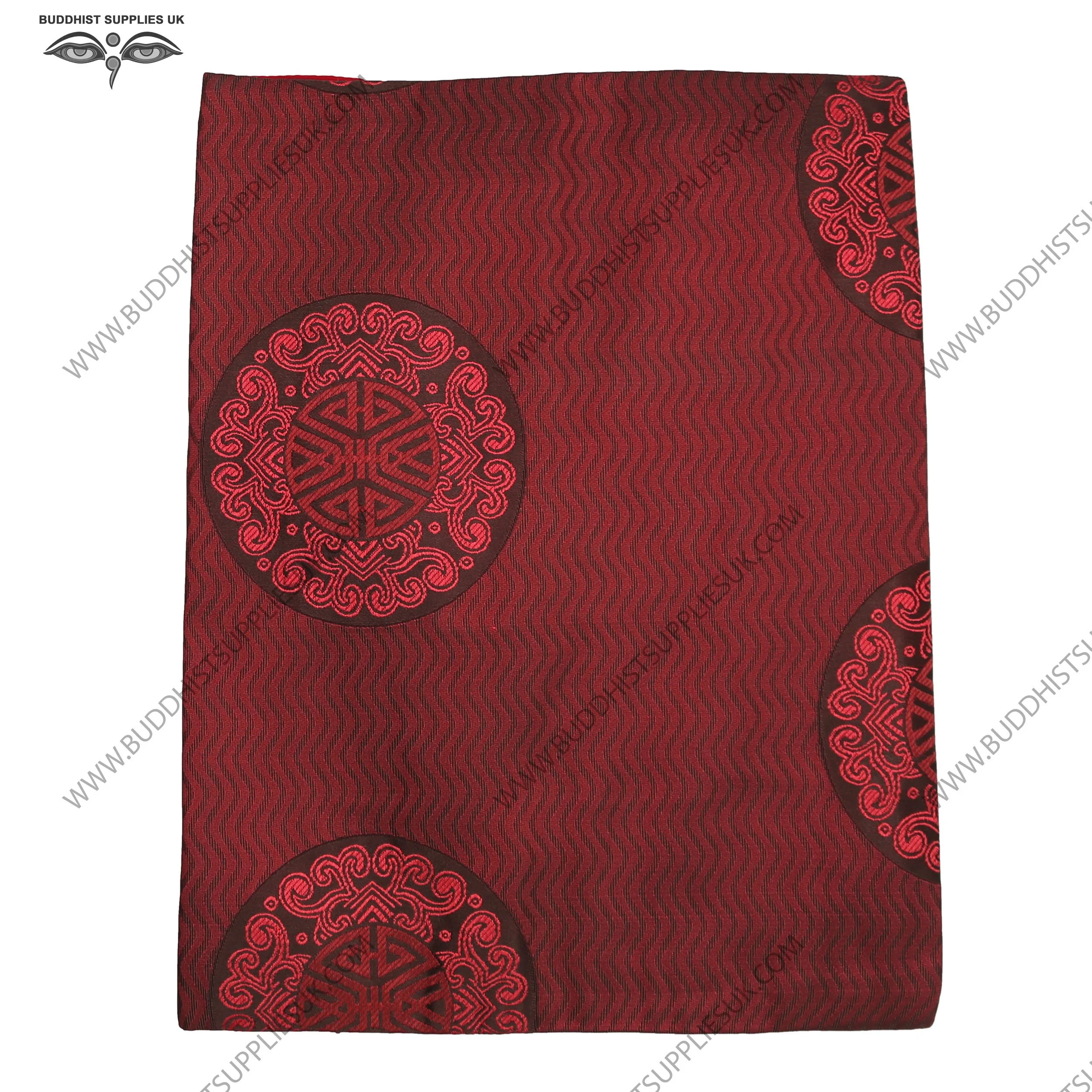 Buddhist book bag silk brocade Tibetan burgundy patterned