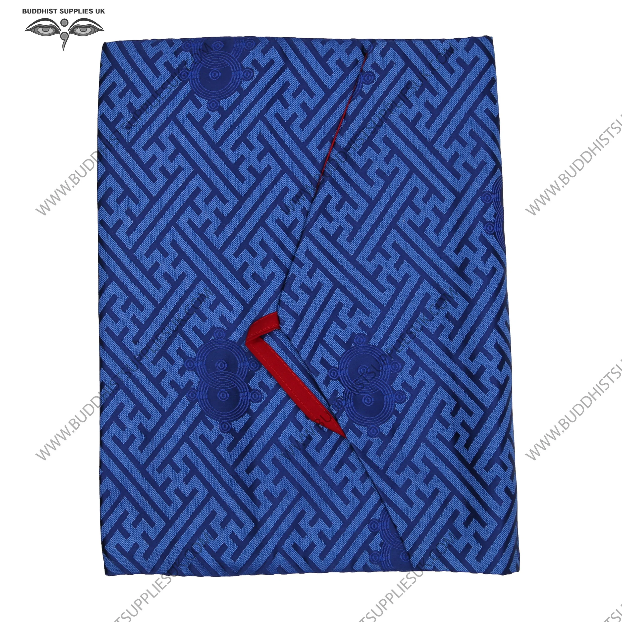 Silk-brocade-book-bag;-32x24cm12x10ins-Blue-