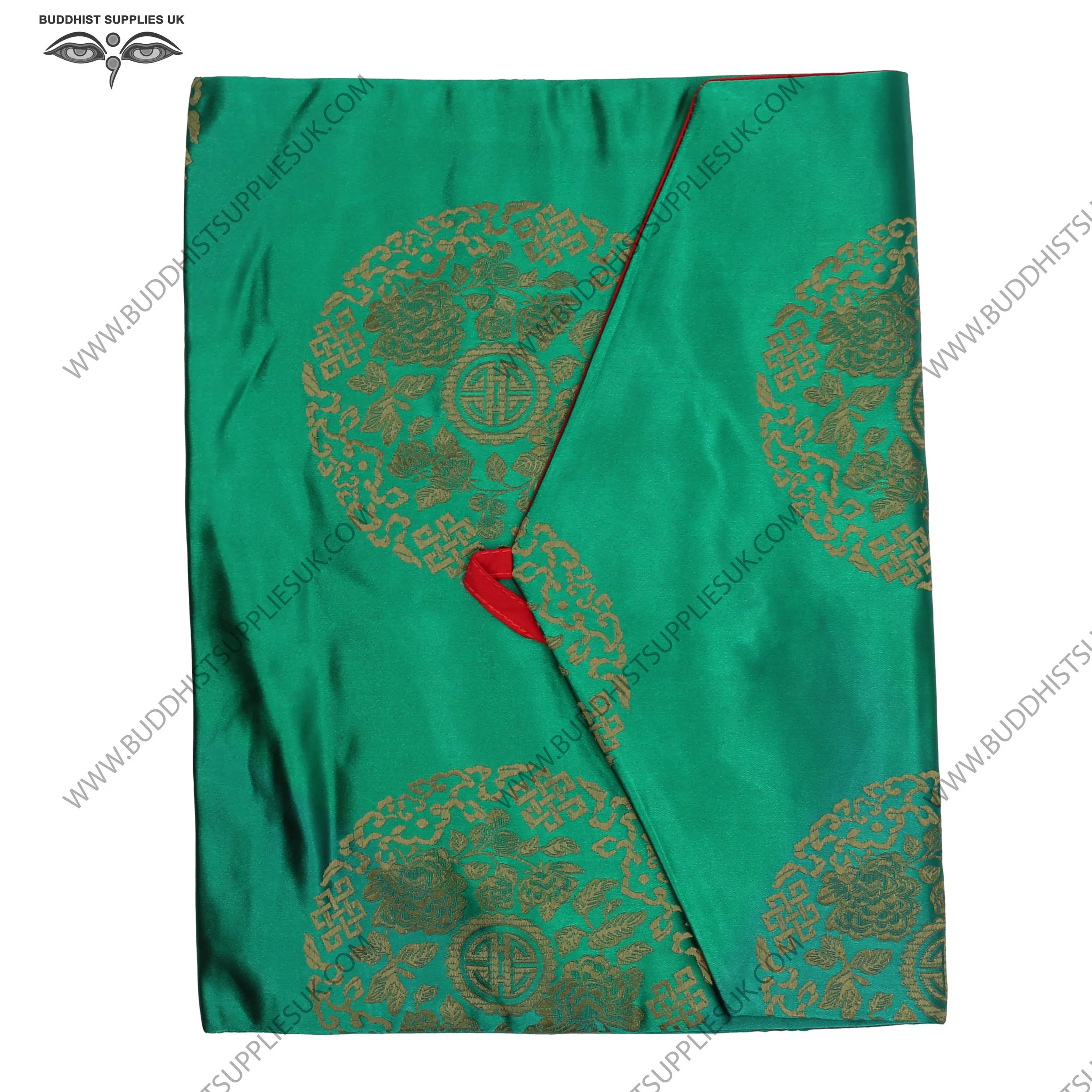 Silk-brocade-book-bag;-32x24cm12x10ins-green-