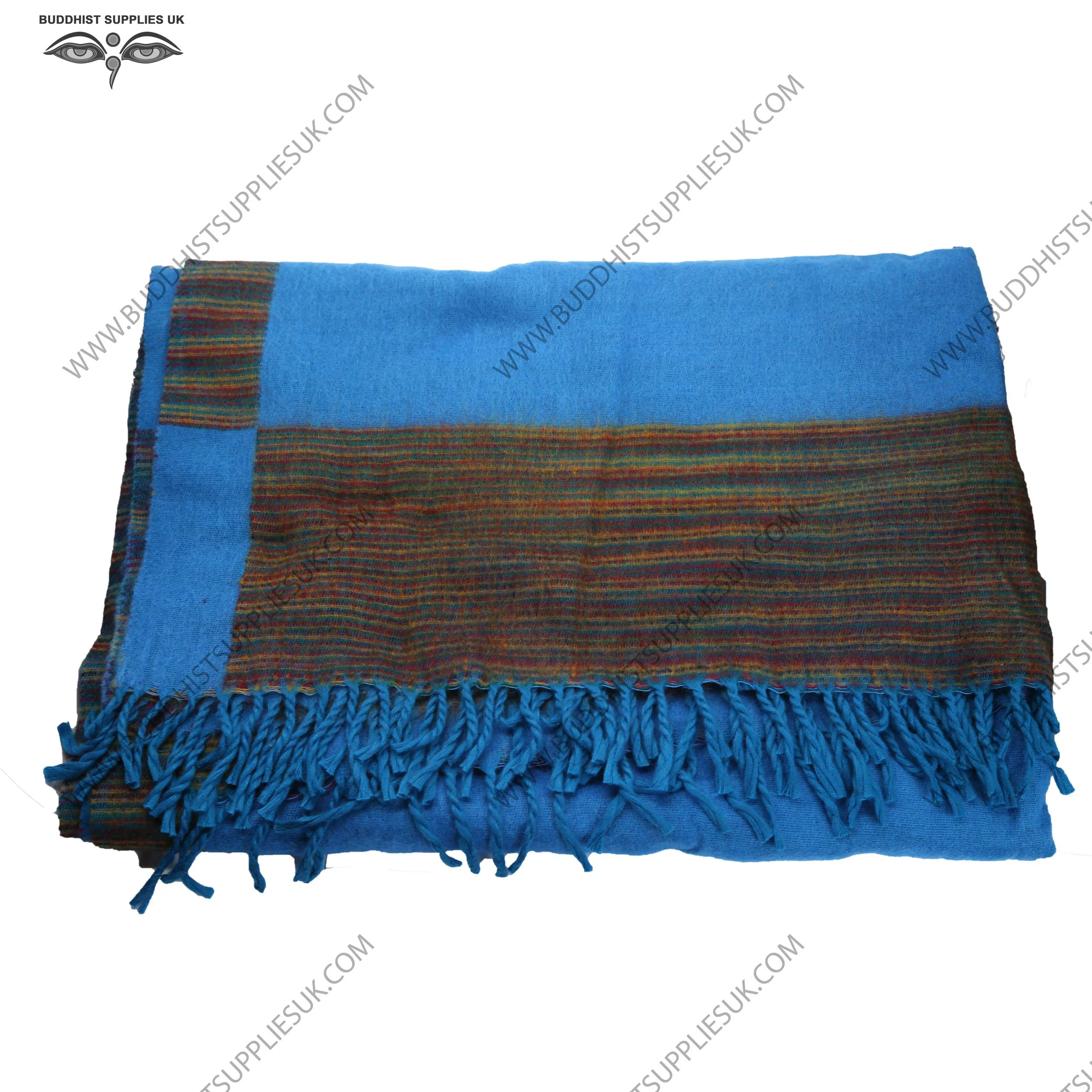extra large yak wool shawl Tibet sofa throw blanket bedspread blue